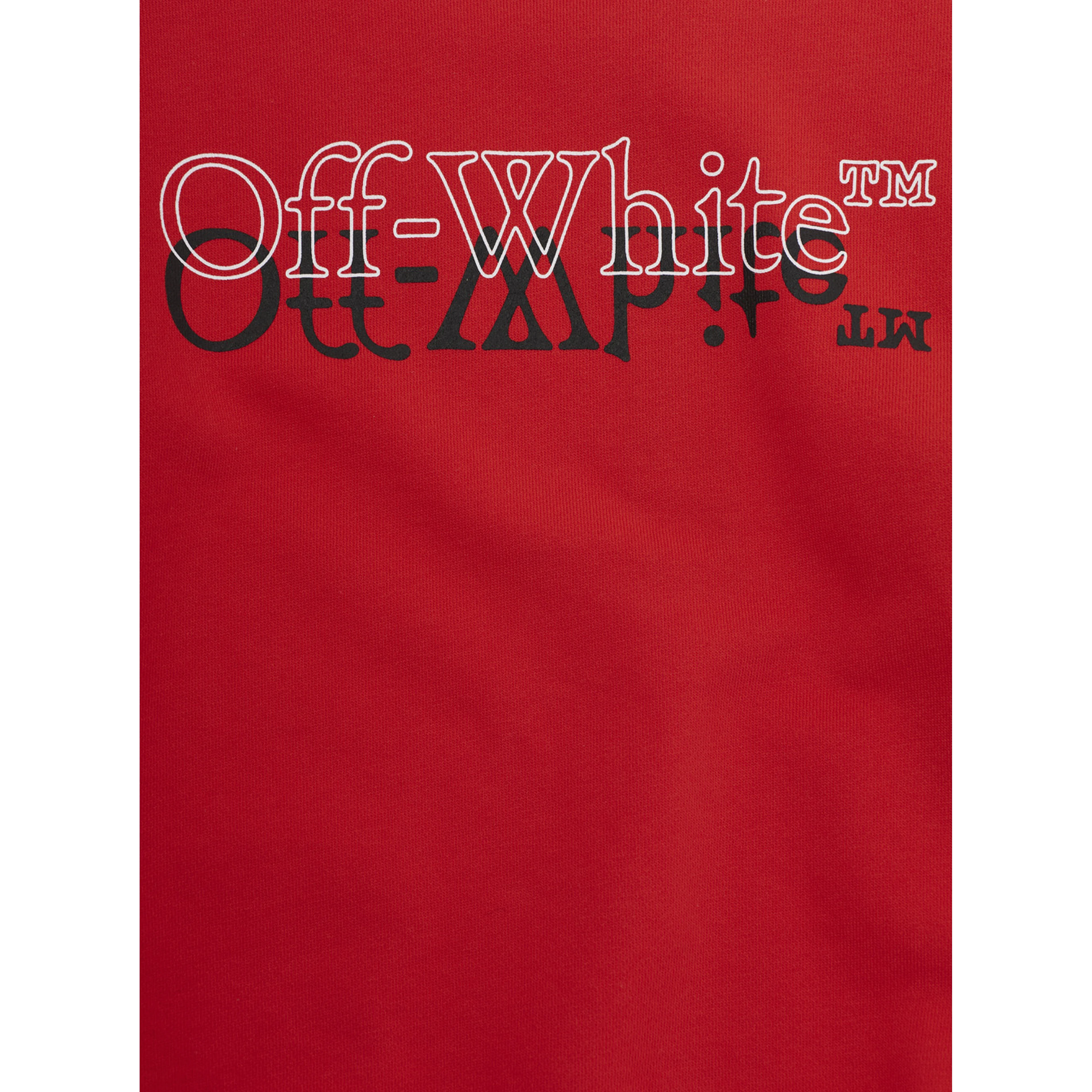 Red Sweatshirt BIG BOOKISH DOUBLE CREWNECK with Printed Logo on the Front in Cotton for Men