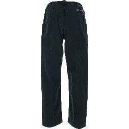 Mens Black Pants with Elastic Waist and Cotton Belt