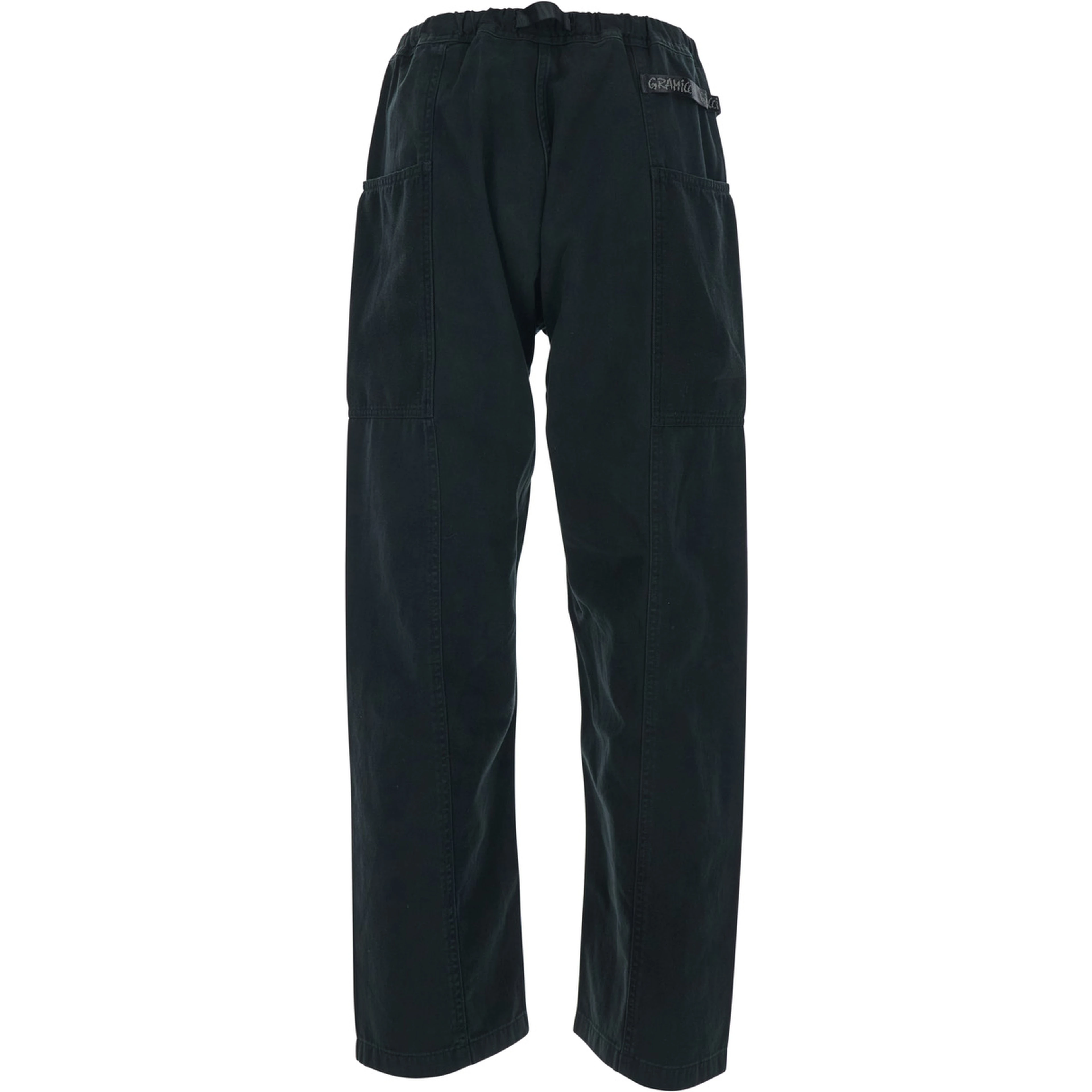Mens Black Pants with Elastic Waist and Cotton Belt