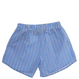 Blue Shorts with Striped Motif and Logo on the Front in Cotton for Girls