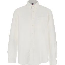 Shirt OXFORD BUTTON DOWN White with Button Down Collar and Long Sleeves in Cotton for Men