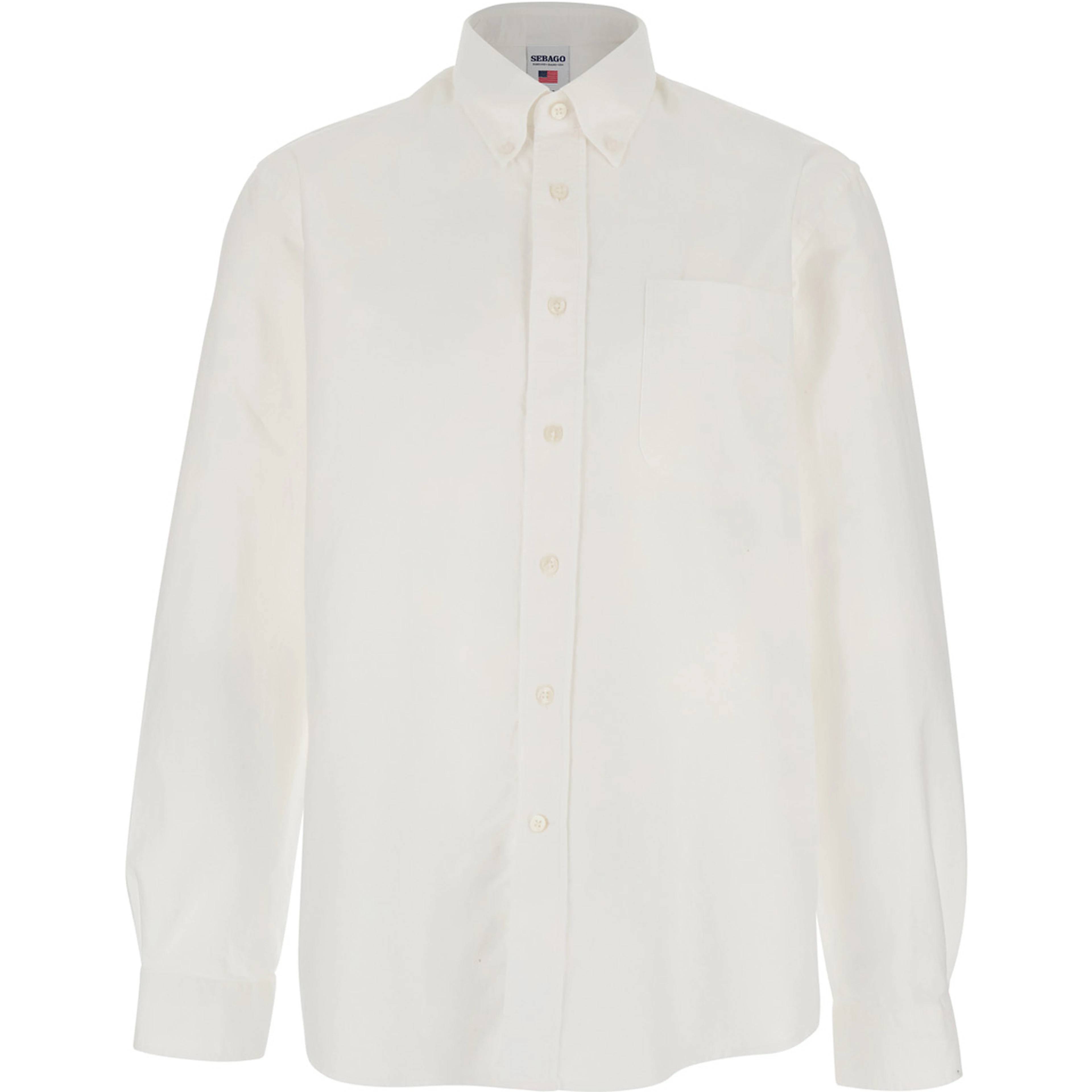 Shirt OXFORD BUTTON DOWN White with Button Down Collar and Long Sleeves in Cotton for Men
