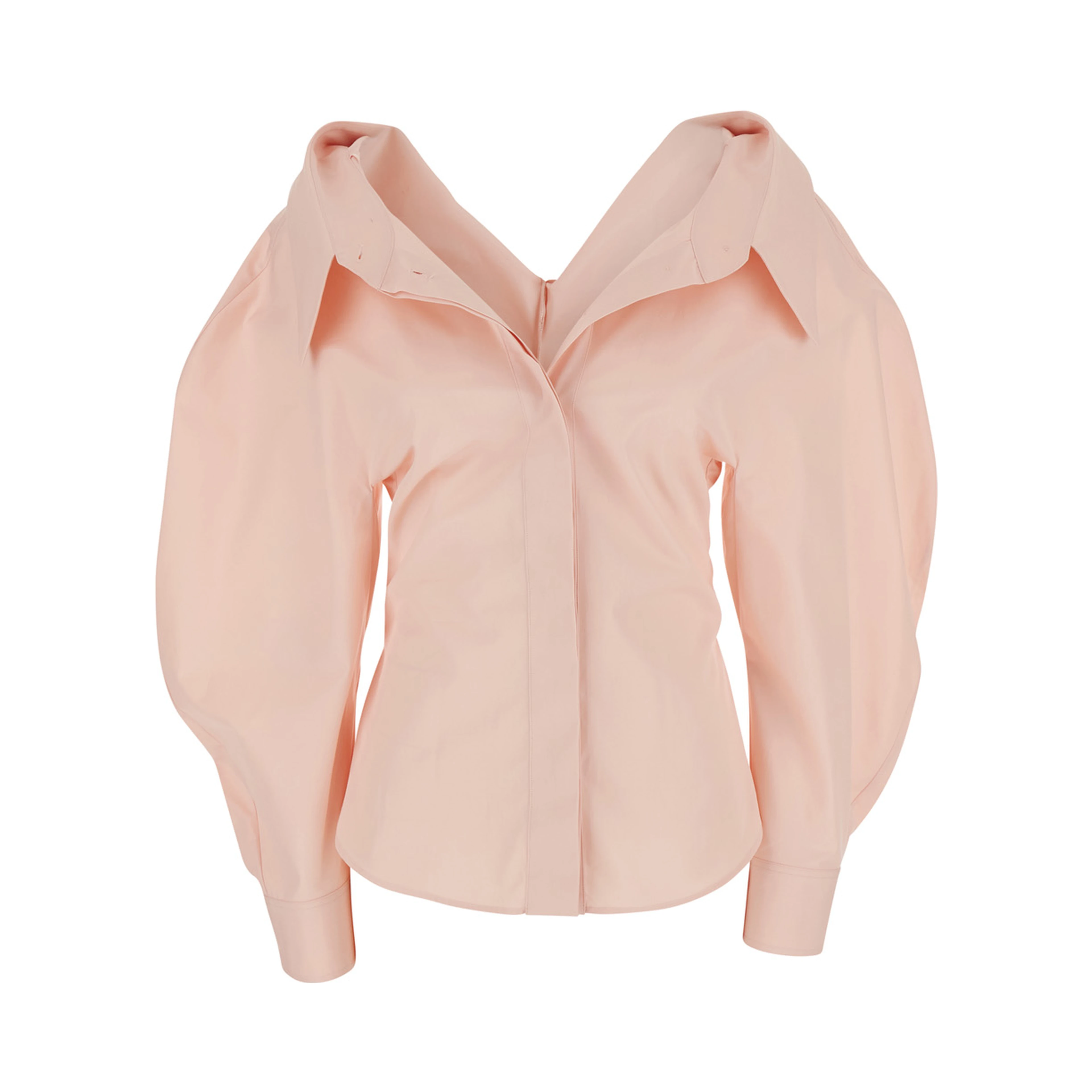 Pink Fitted Shirt with Cut-Out Design on Front and Back in Cotton for Women