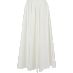 White A-Line Skirt with Flared Design in Cotton Woman