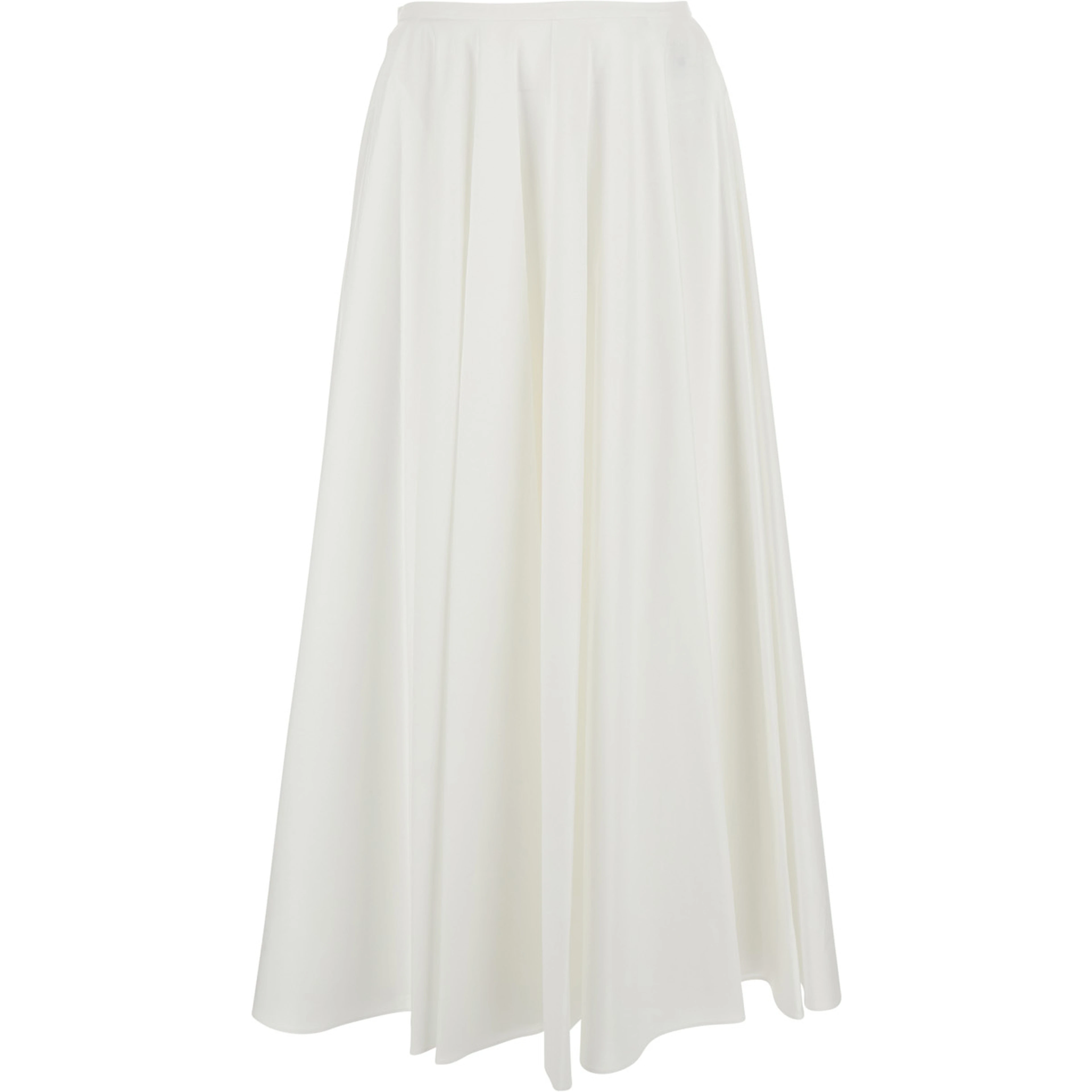 White A-Line Skirt with Flared Design in Cotton Woman