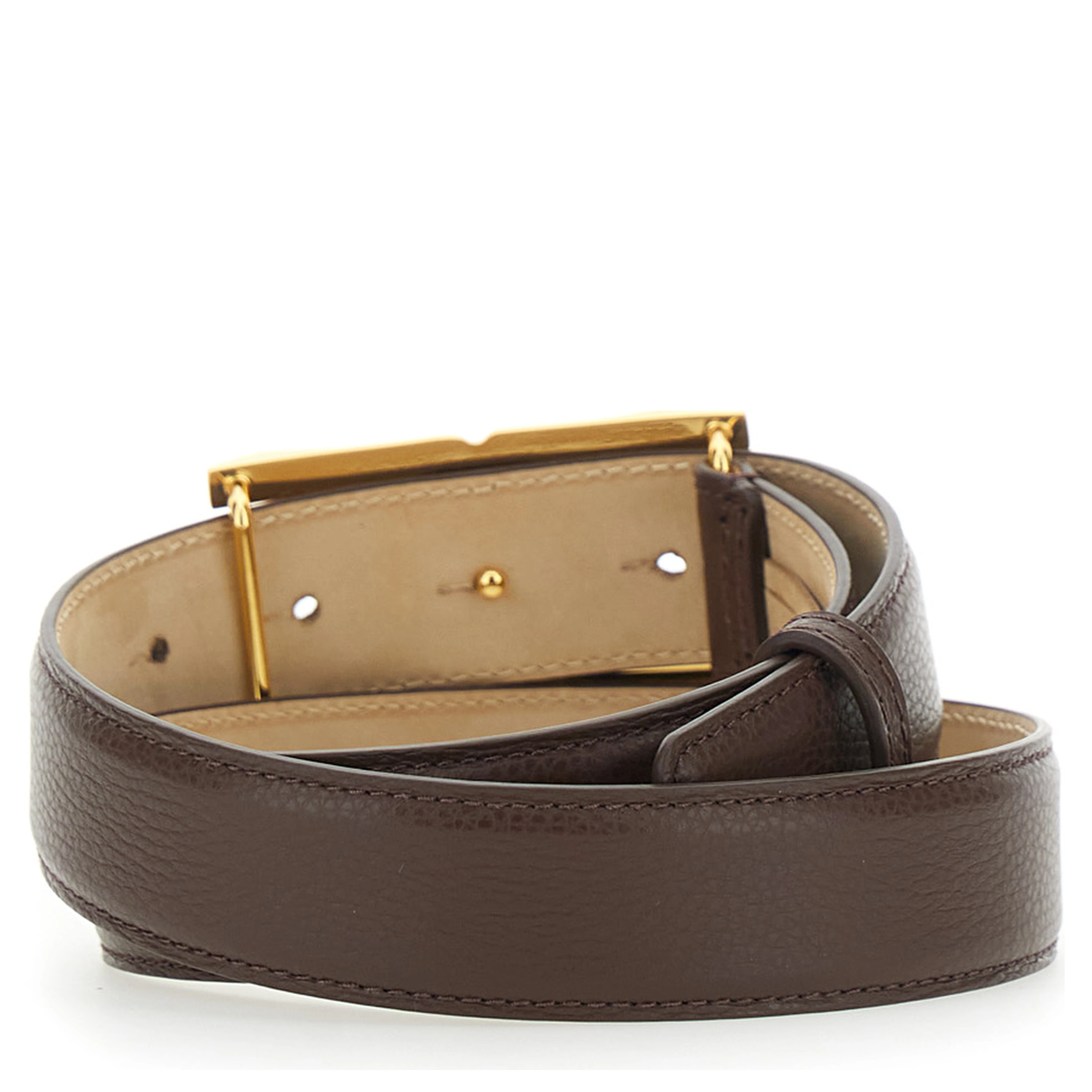 Belt CT88S62E2644 Brown with Metal Details in Leather Women