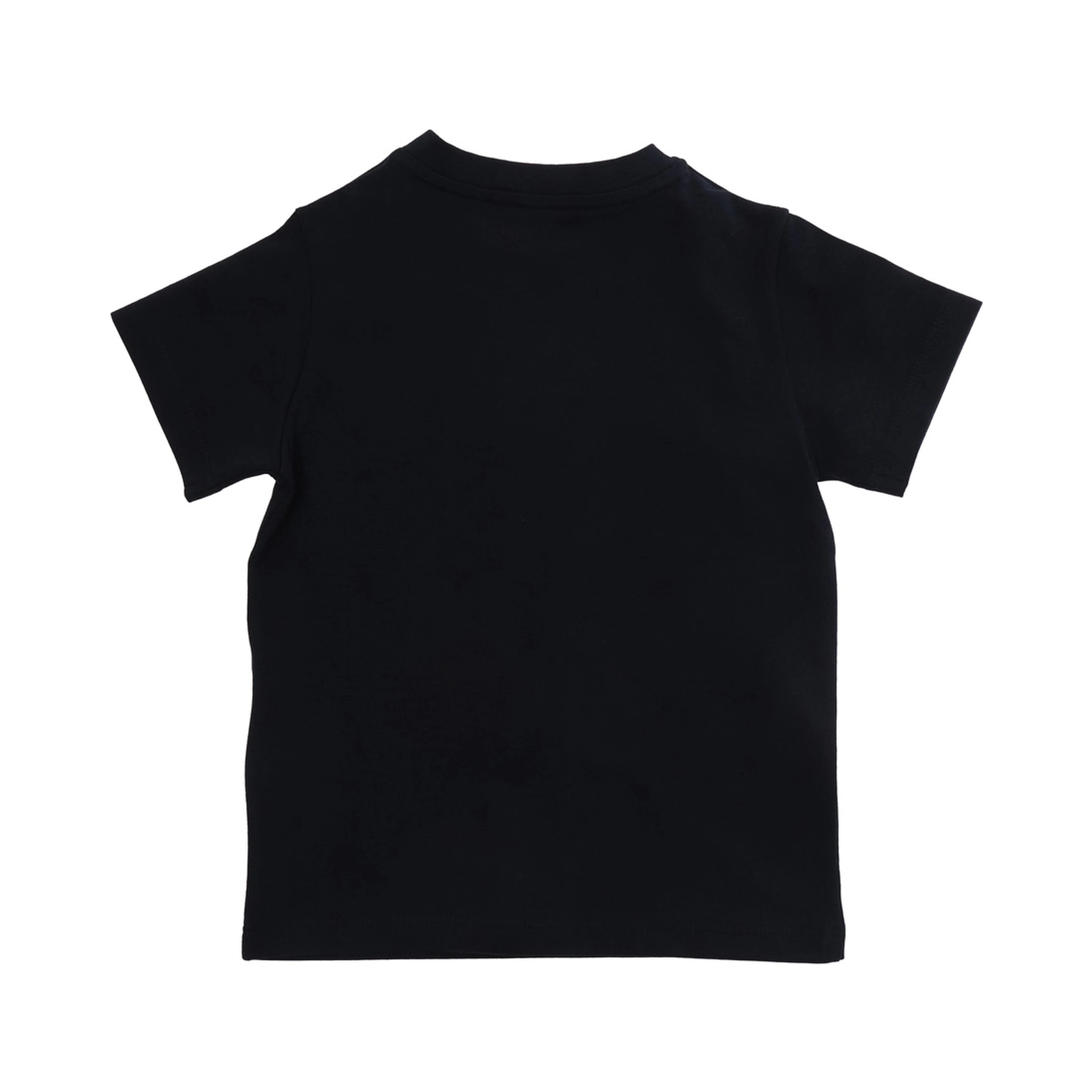 Crew Neck T-Shirt with Logo Lettering Print on the Front and Logo Patch on the Front in Baby Blue Stretch Cotton