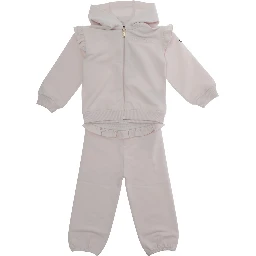 Pink Tracksuit with Lettering Logo on the Front and Logo Patch on the Sleeve in Cotton for Girls
