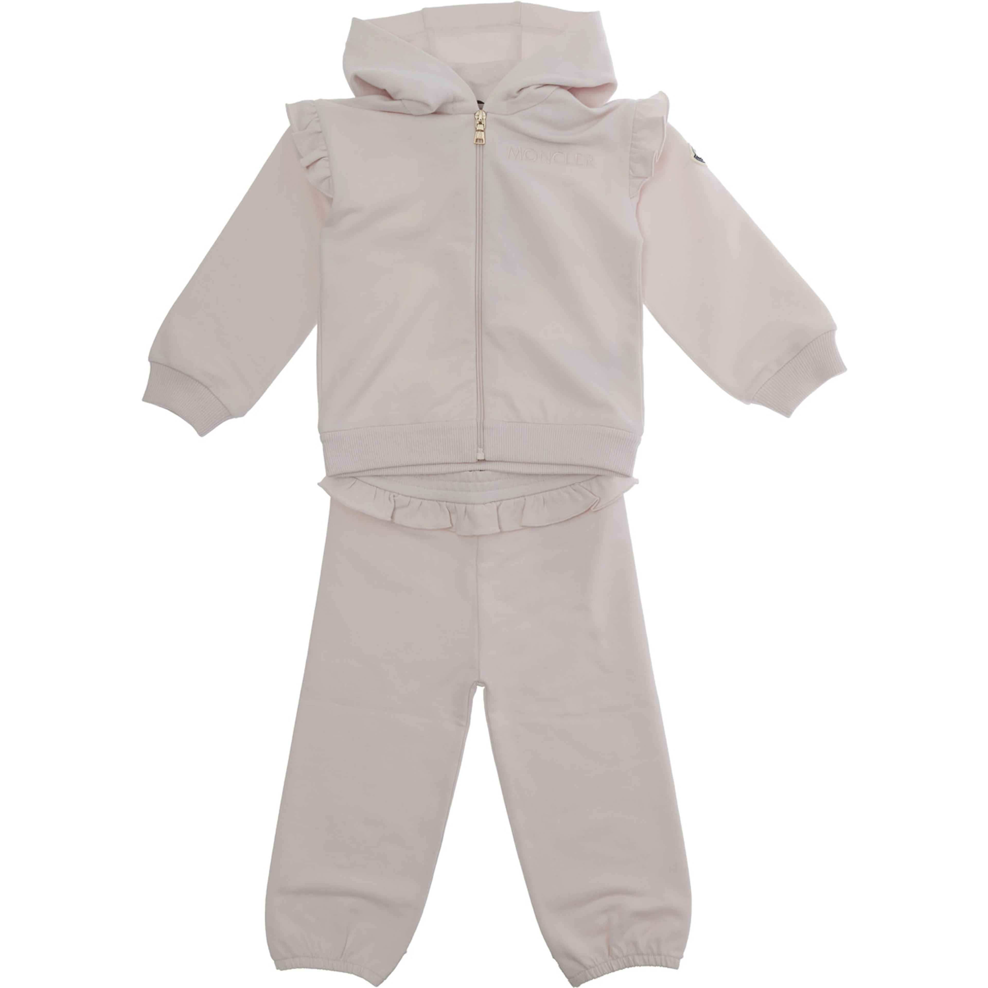 Pink Tracksuit with Lettering Logo on the Front and Logo Patch on the Sleeve in Cotton for Girls