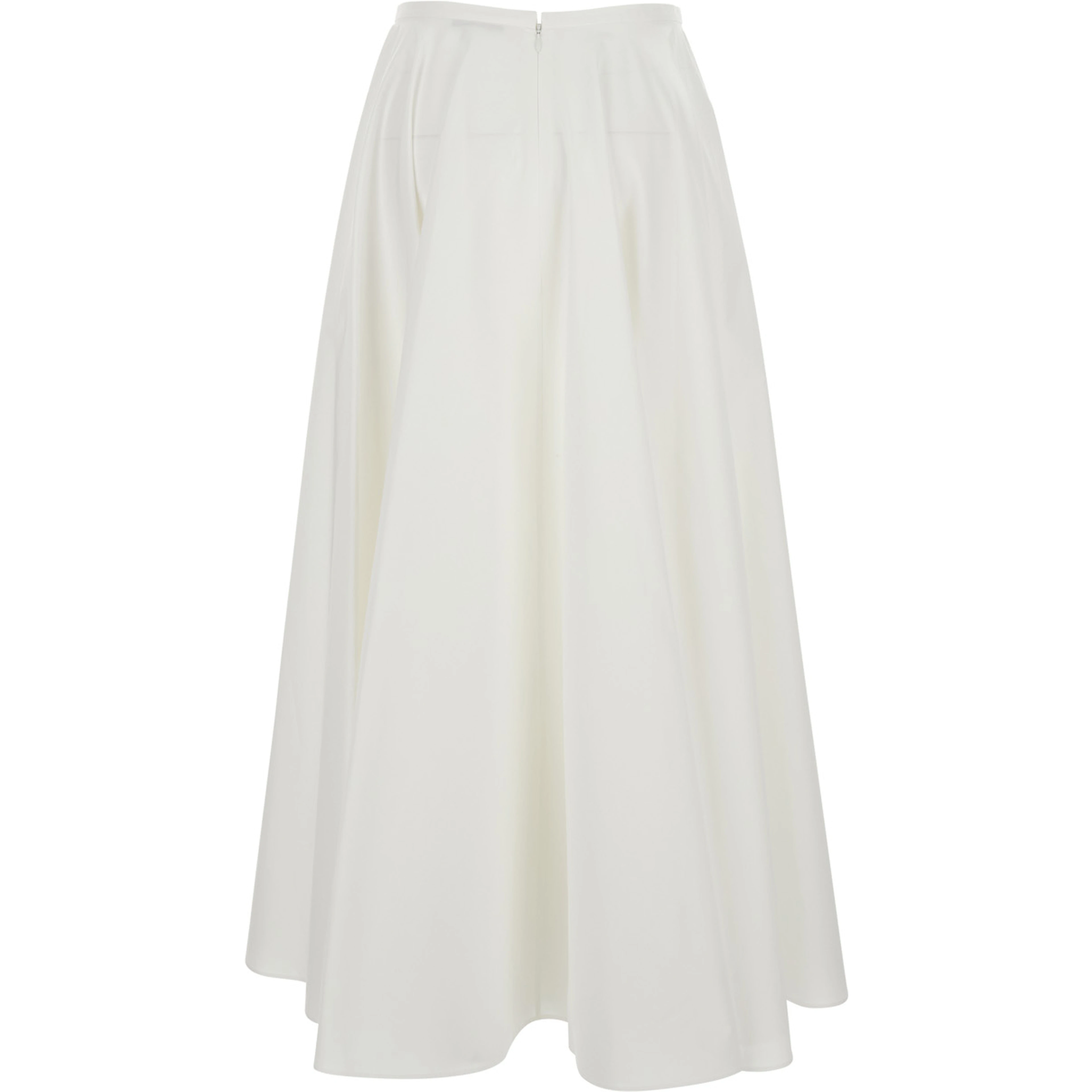 White A-Line Skirt with Flared Design in Cotton Woman