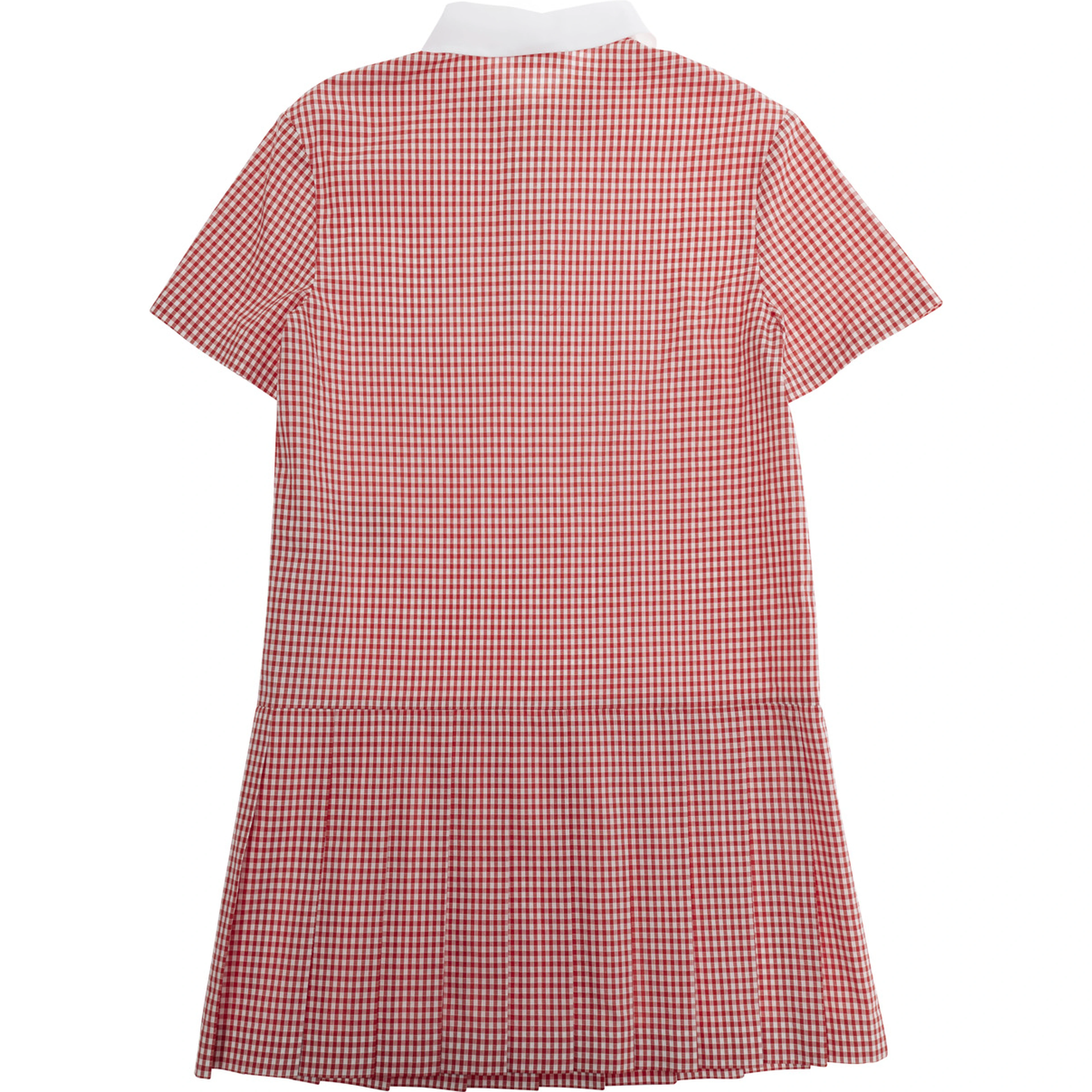 Woven Dress-Skirt Red with Elegant Details in Cotton for Women