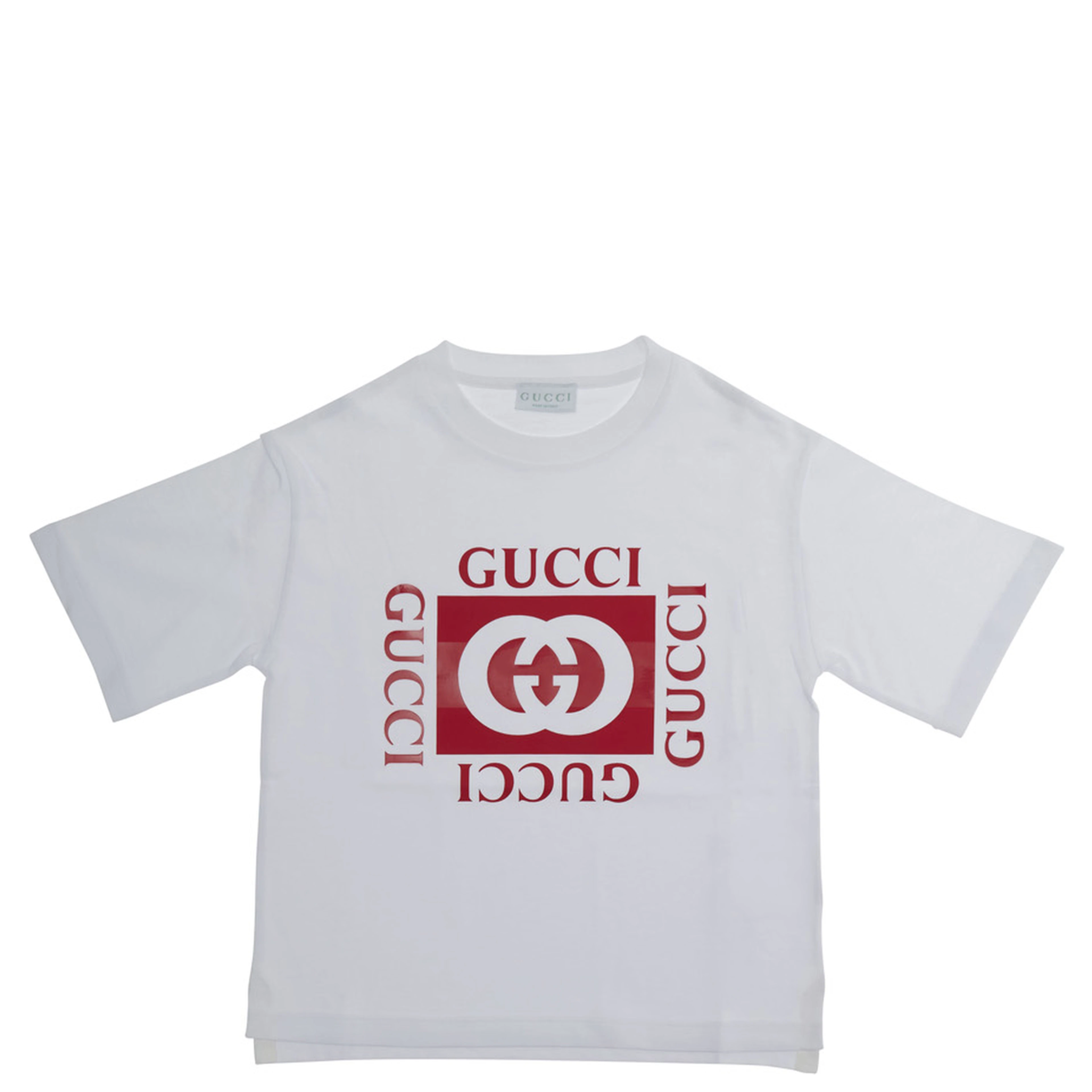 White Cotton Logo T-Shirt for Kids