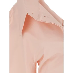 Pink Fitted Shirt with Cut-Out Design on Front and Back in Cotton for Women