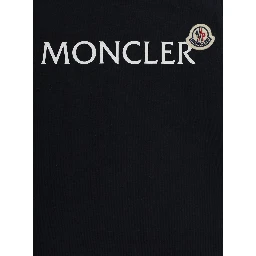 Crew Neck T-Shirt with Logo Lettering Print on the Front and Logo Patch on the Front in Baby Blue Stretch Cotton