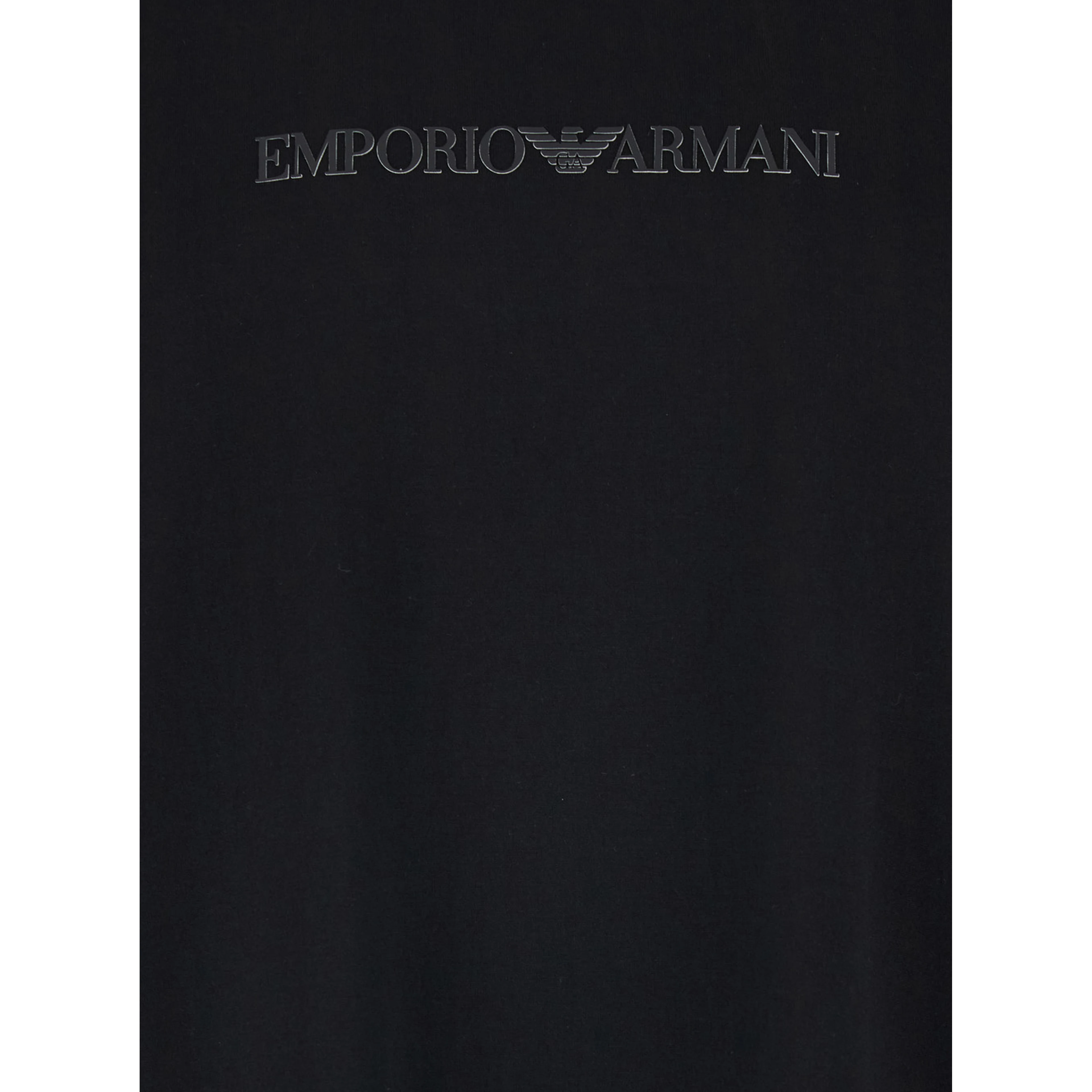 Black Cotton Crew Neck T-Shirt with Logo Embroidery for Men