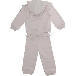 Pink Tracksuit with Lettering Logo on the Front and Logo Patch on the Sleeve in Cotton for Girls