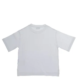 White Cotton Logo T-Shirt for Kids