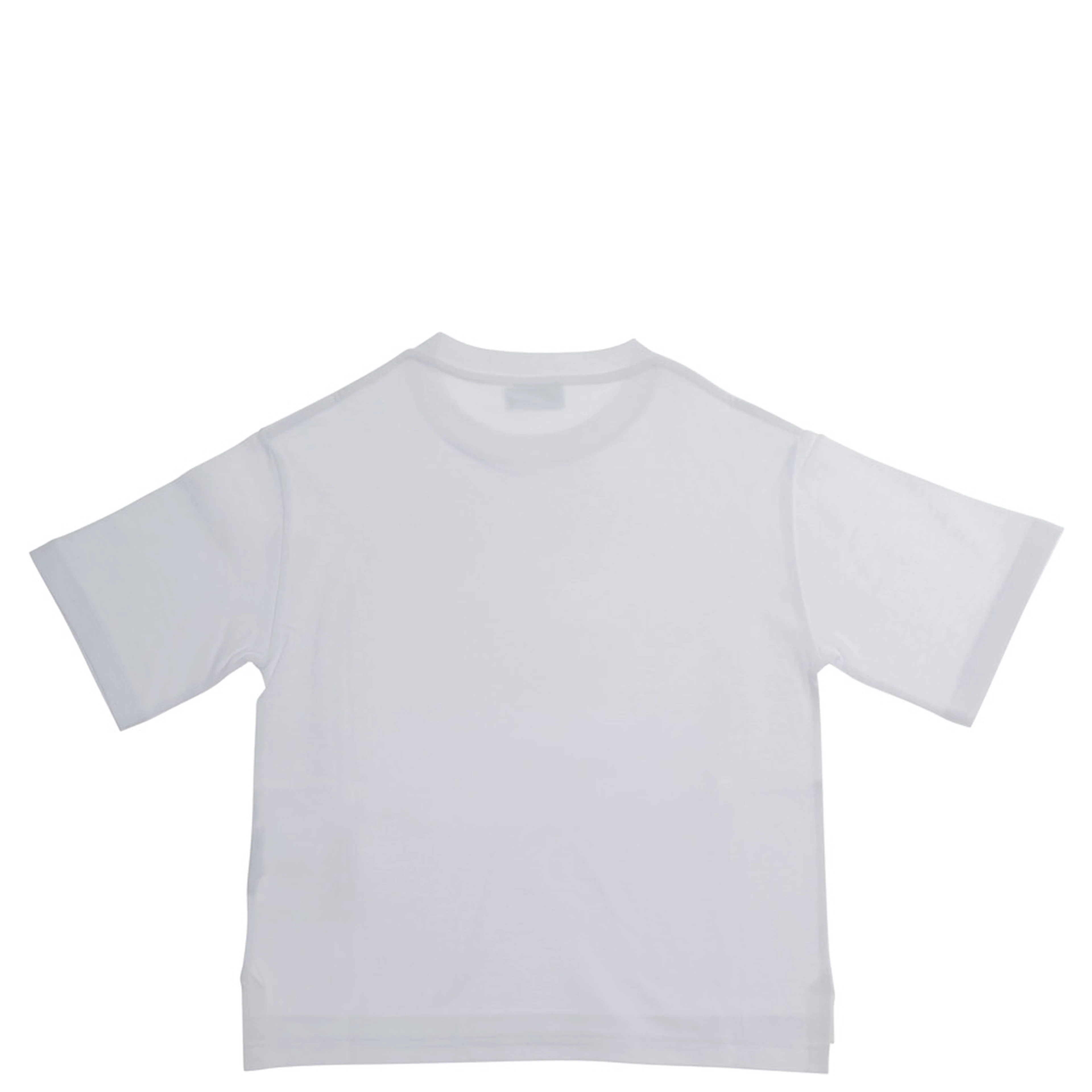 White Cotton Logo T-Shirt for Kids