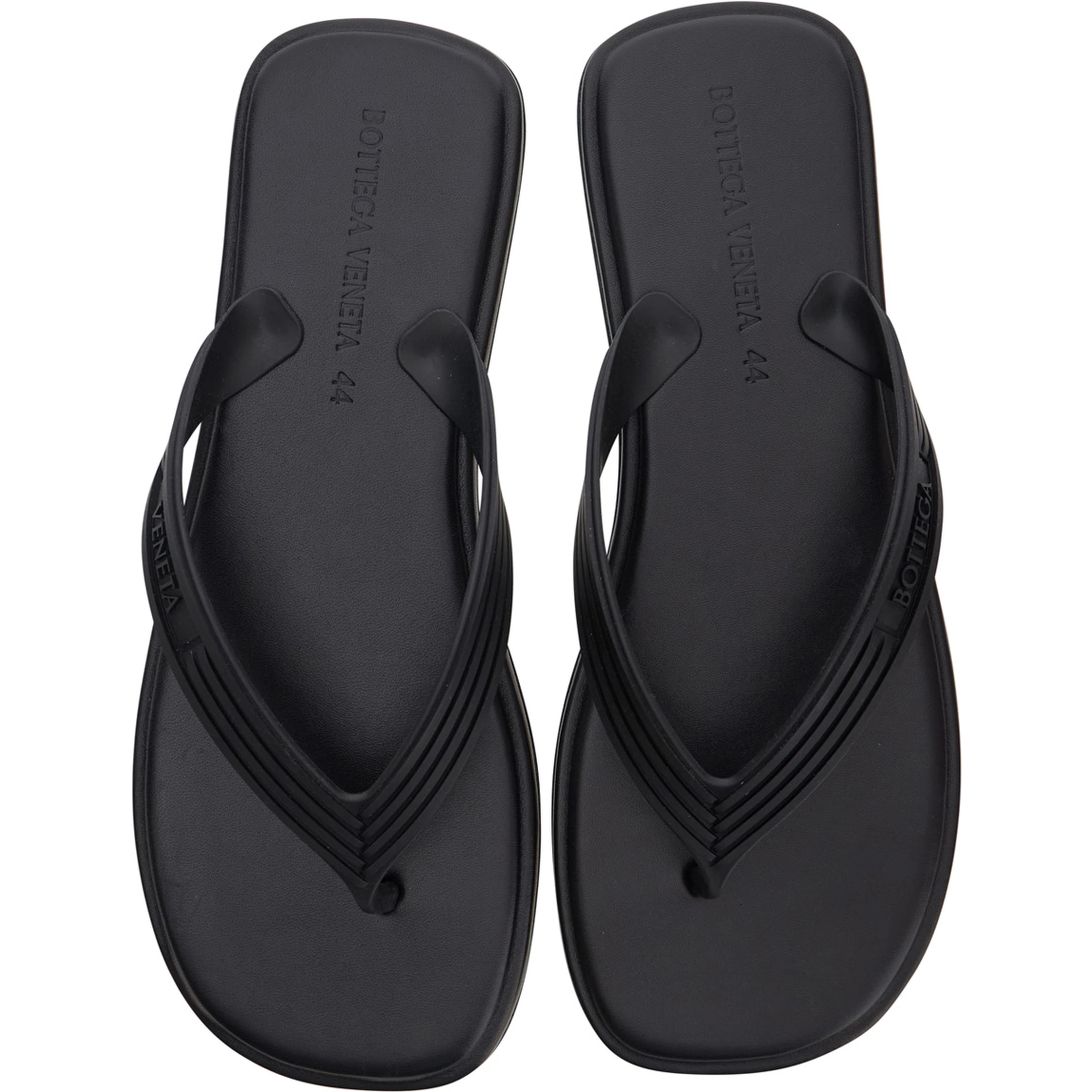 Sanpieri Black Sandals with Thong Design and Flat Sole in Rubber for Men