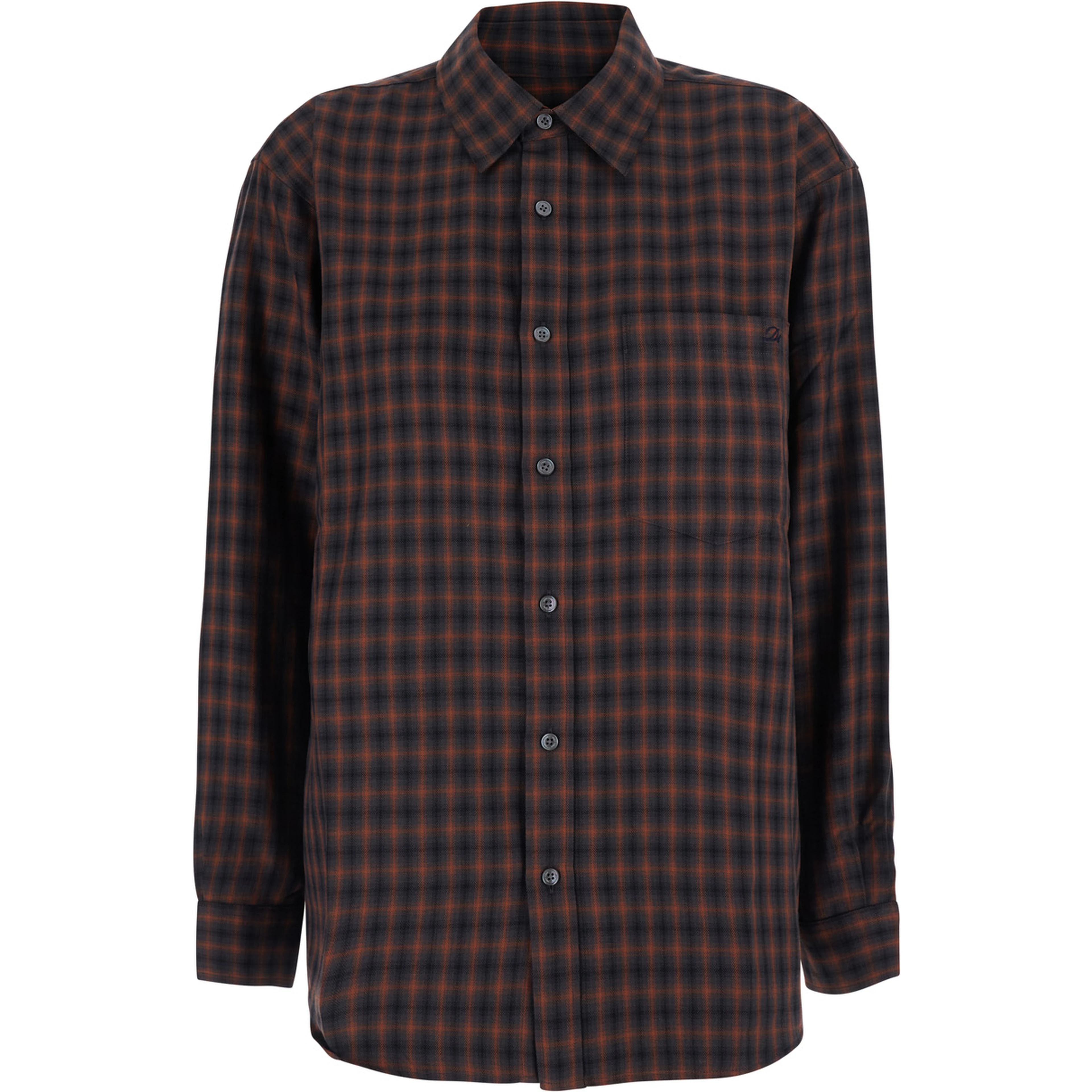 Unisex Brown Check Flannel Shirt with Polyester and Rayon Fabric