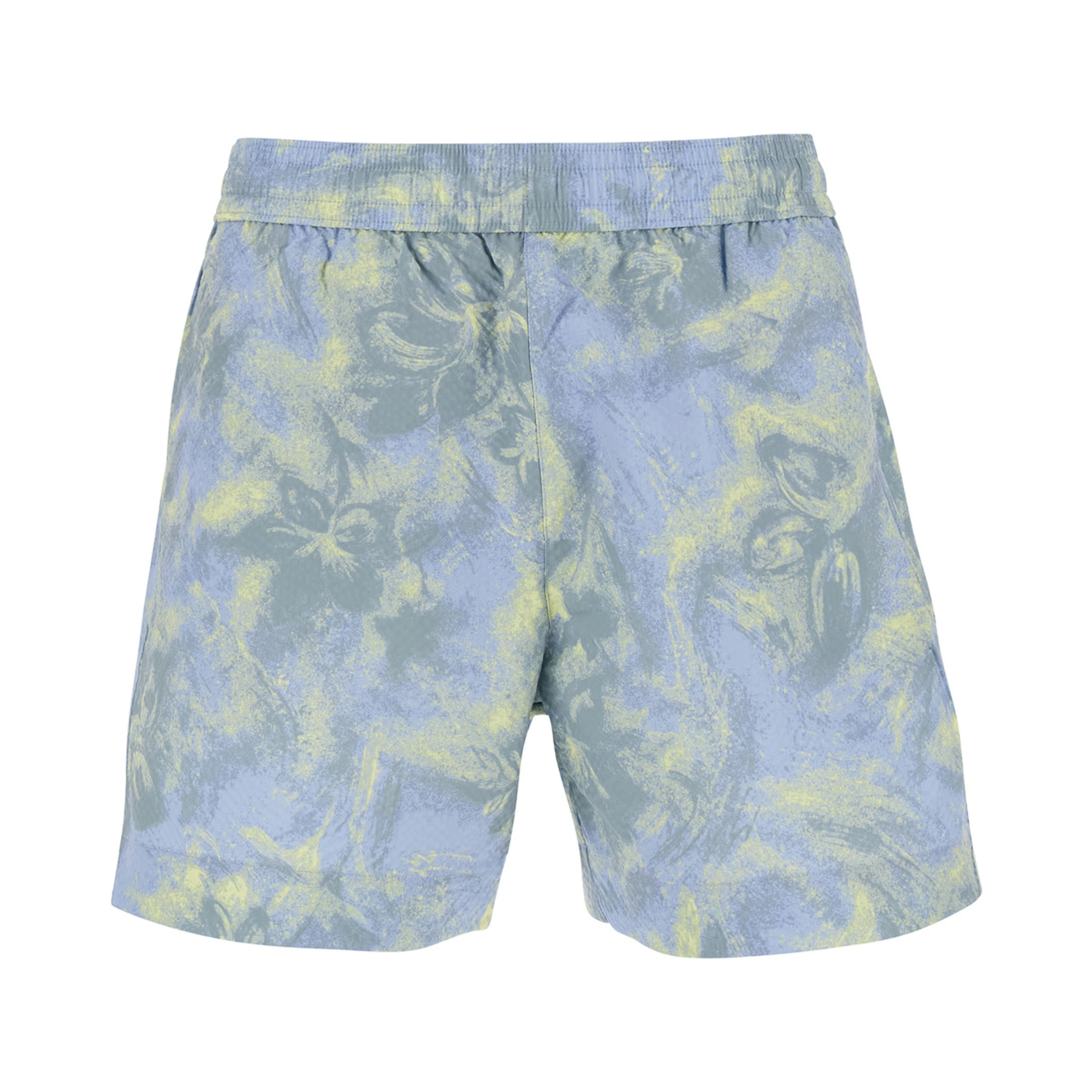 Multicolor Swim shorts with elasticated waist and all-over print in Tech Fabric  for men