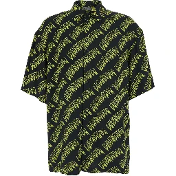 Creeper multicolor Shirt with classic collar and all-over logo motif in viscose for men