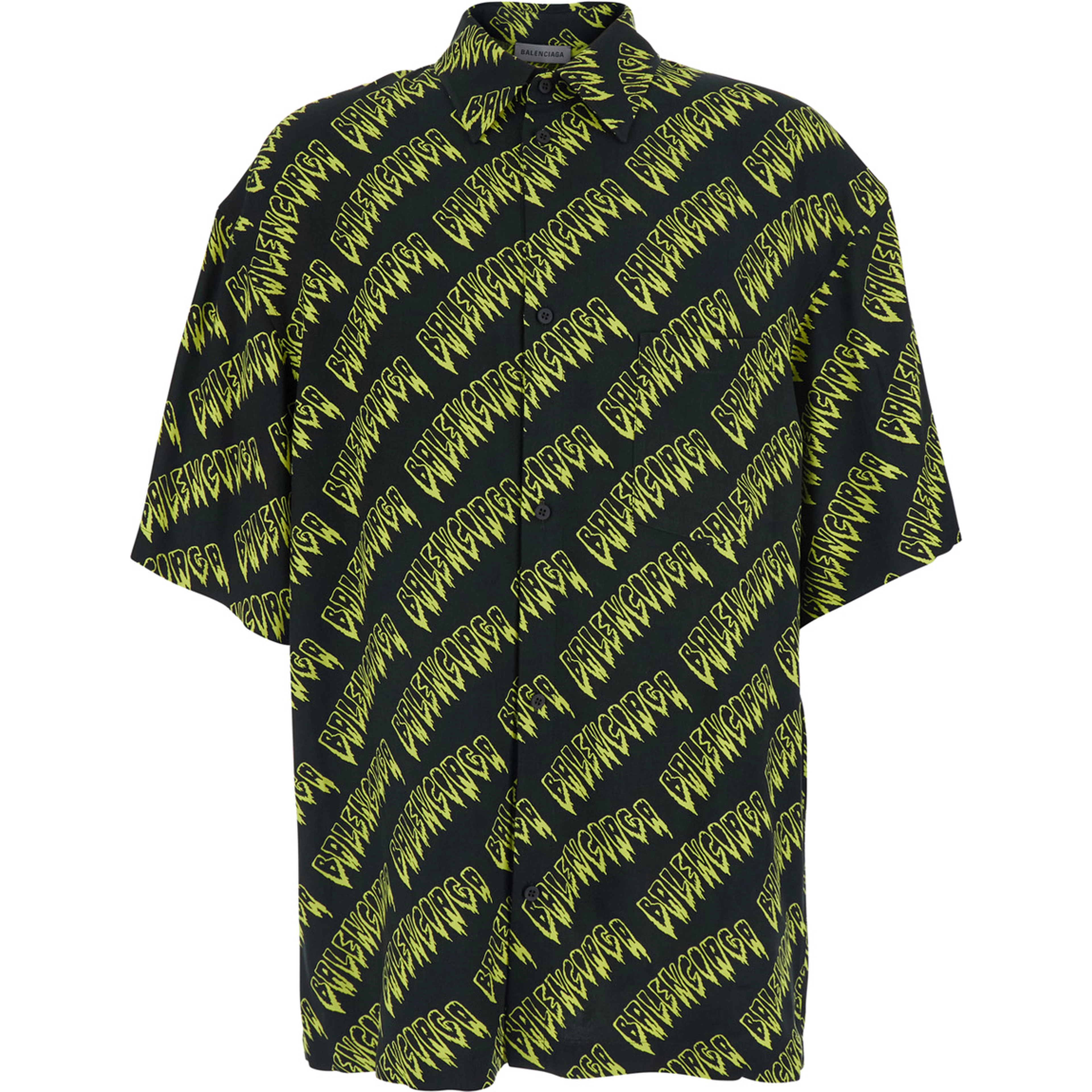 Creeper multicolor Shirt with classic collar and all-over logo motif in viscose for men
