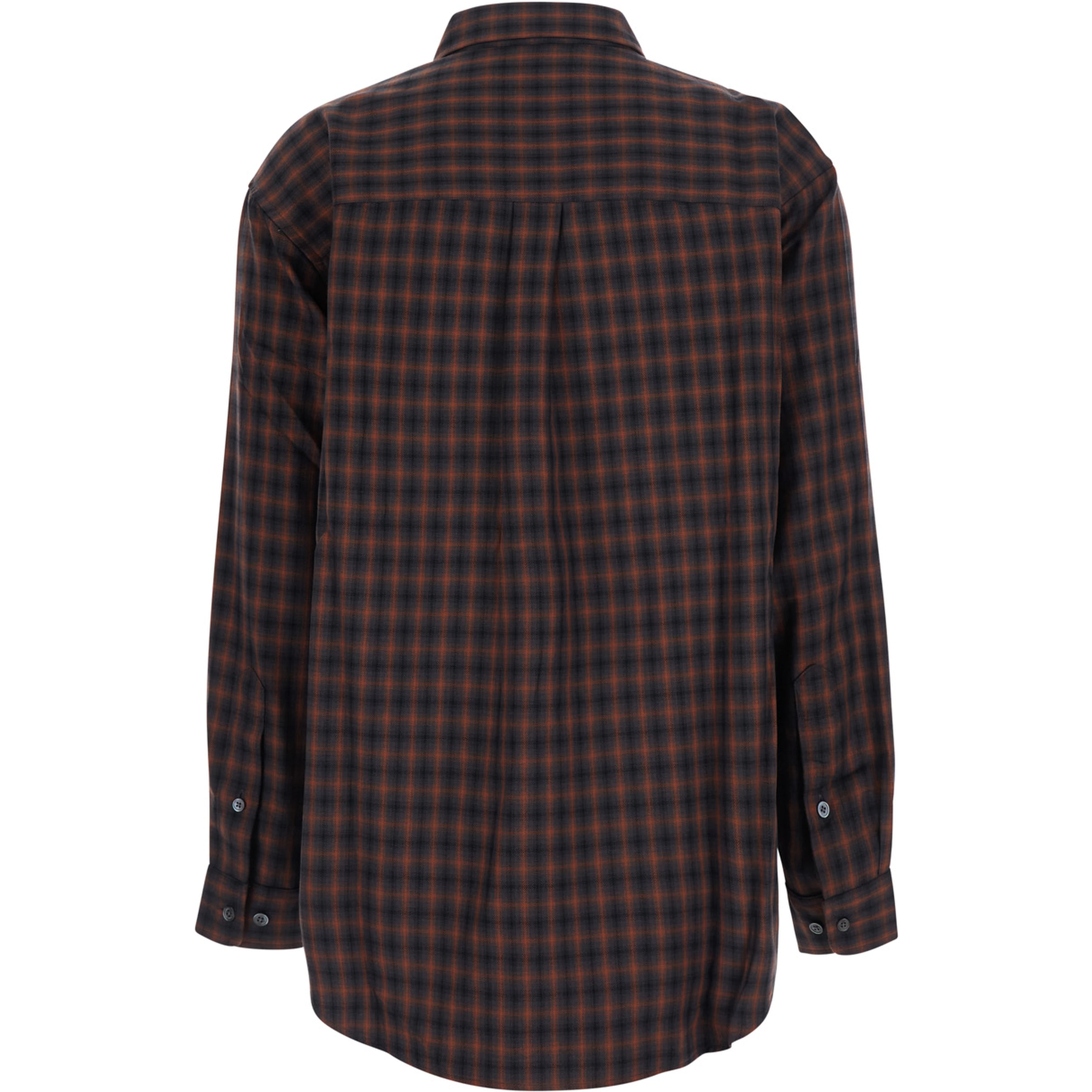 Unisex Brown Check Flannel Shirt with Polyester and Rayon Fabric