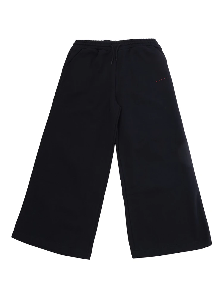 blue Pants with elasticated waist and logo on the front in cotton Girl