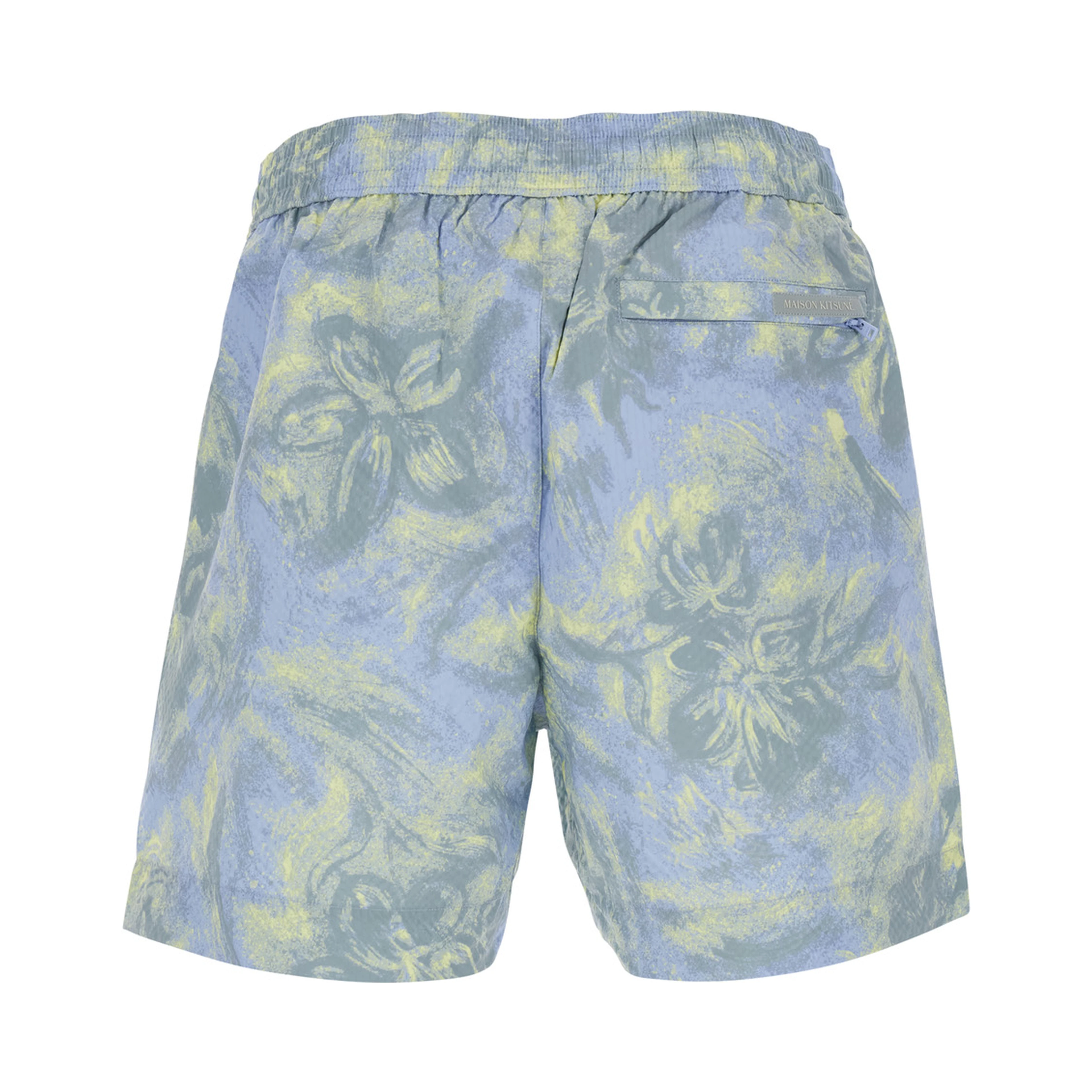 Multicolor Swim shorts with elasticated waist and all-over print in Tech Fabric  for men