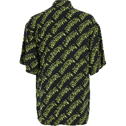 Creeper multicolor Shirt with classic collar and all-over logo motif in viscose for men