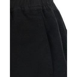 Black Shorts with elasticated drawstring waist and zip at the back in cotton for men