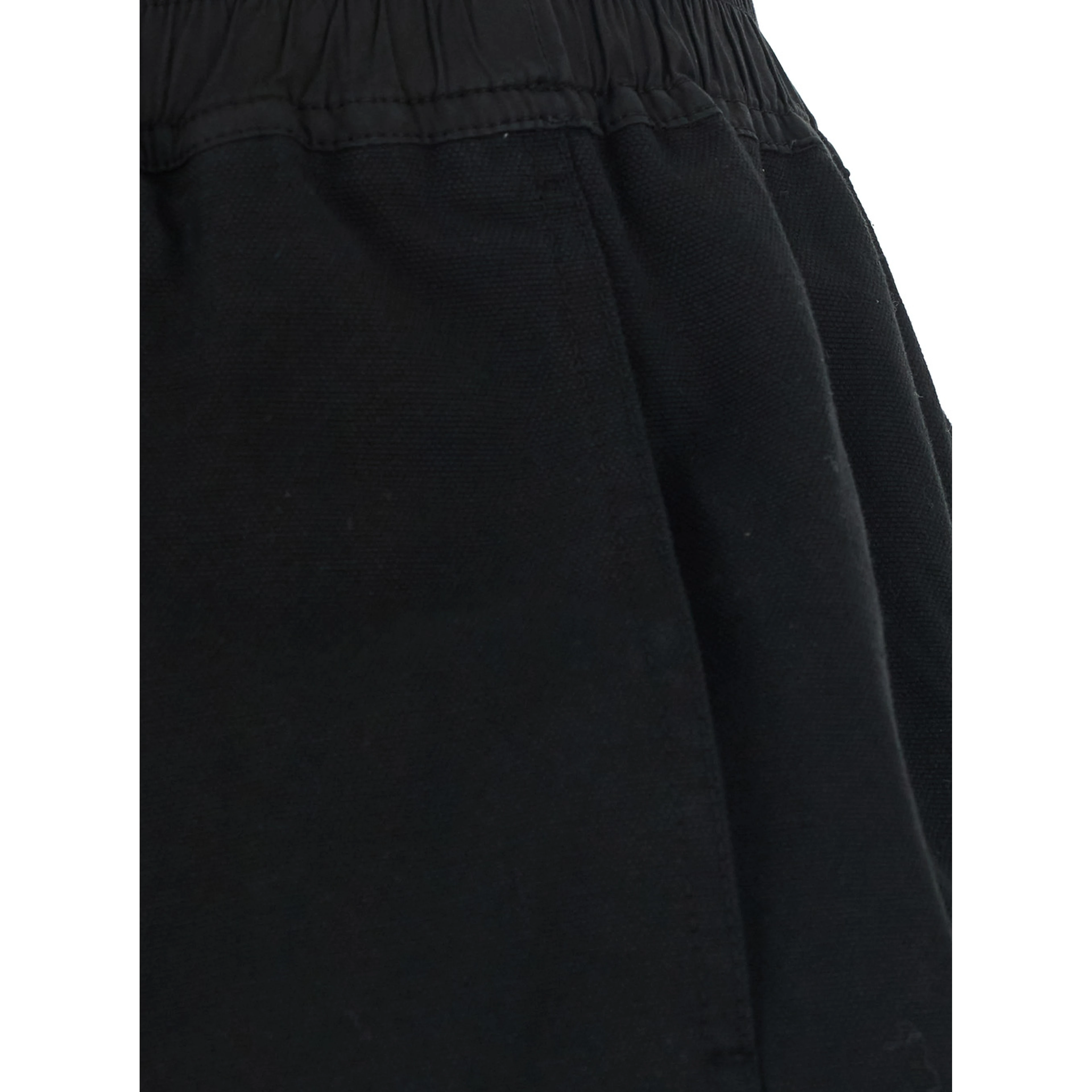 Black Shorts with elasticated drawstring waist and zip at the back in cotton for men