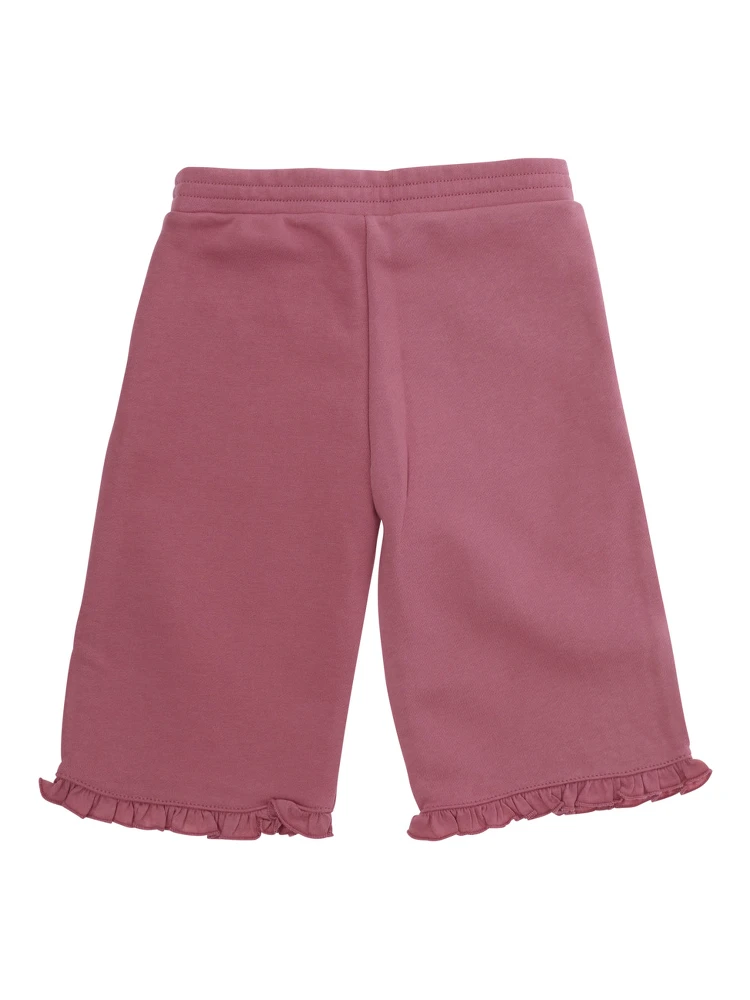Pink Pants with pockets and logo lettering in cotton Baby alternative