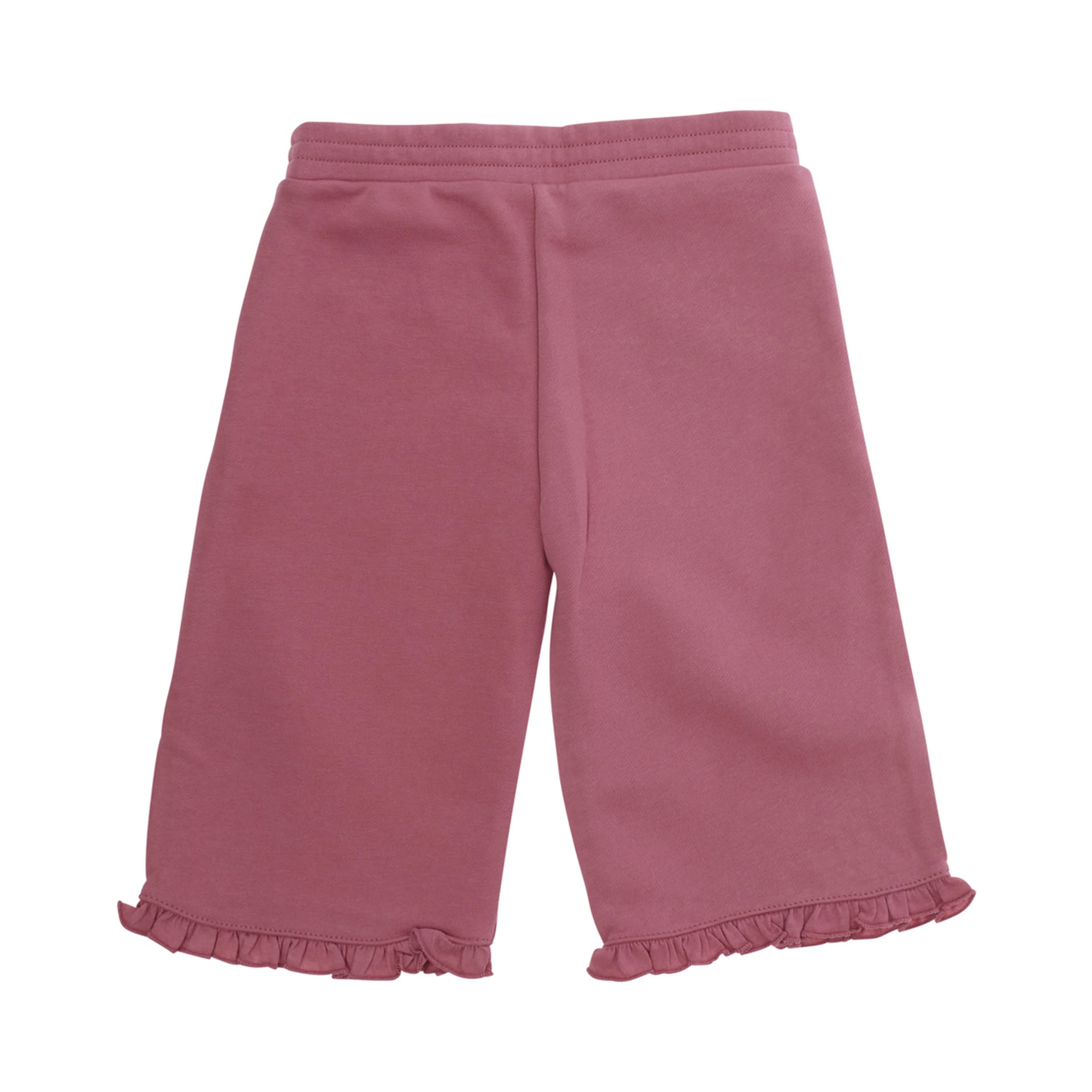 Pink Pants with pockets and logo lettering in cotton Baby