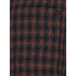 Unisex Brown Check Flannel Shirt with Polyester and Rayon Fabric