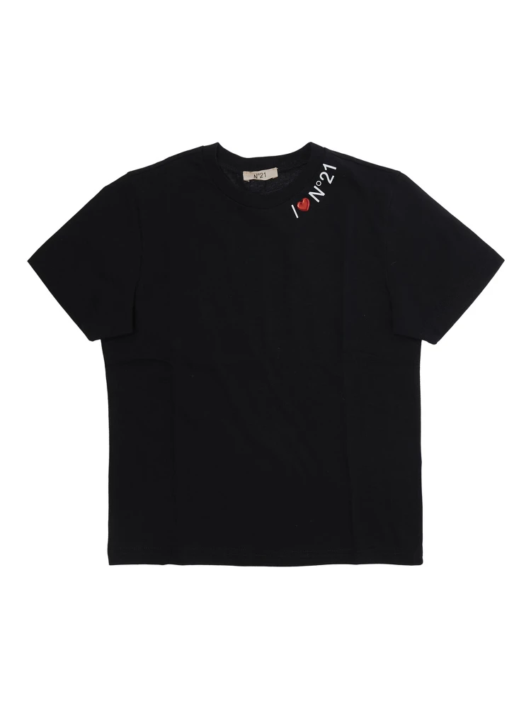 T-shirt N210GPN0153N21T298F0N900 with short sleeves and cotton, black color, unisex