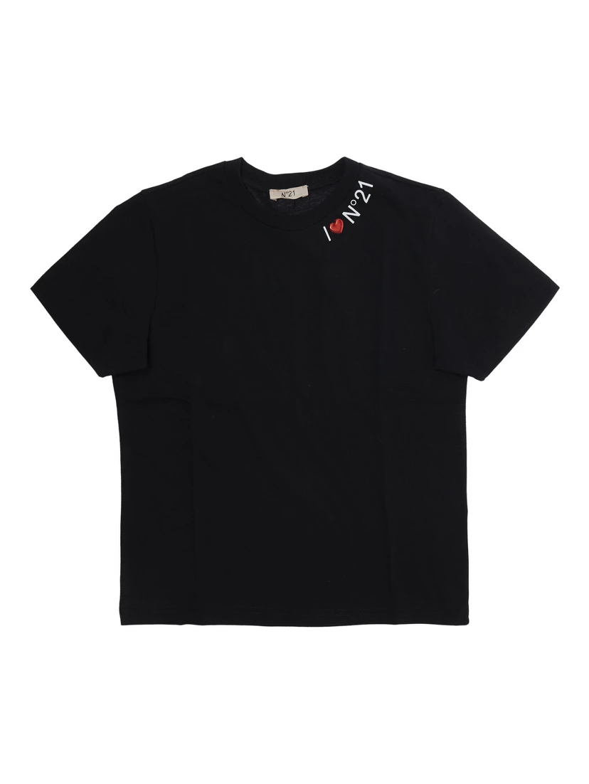T-shirt N210GPN0153N21T298F0N900 with short sleeves and cotton, black color, unisex