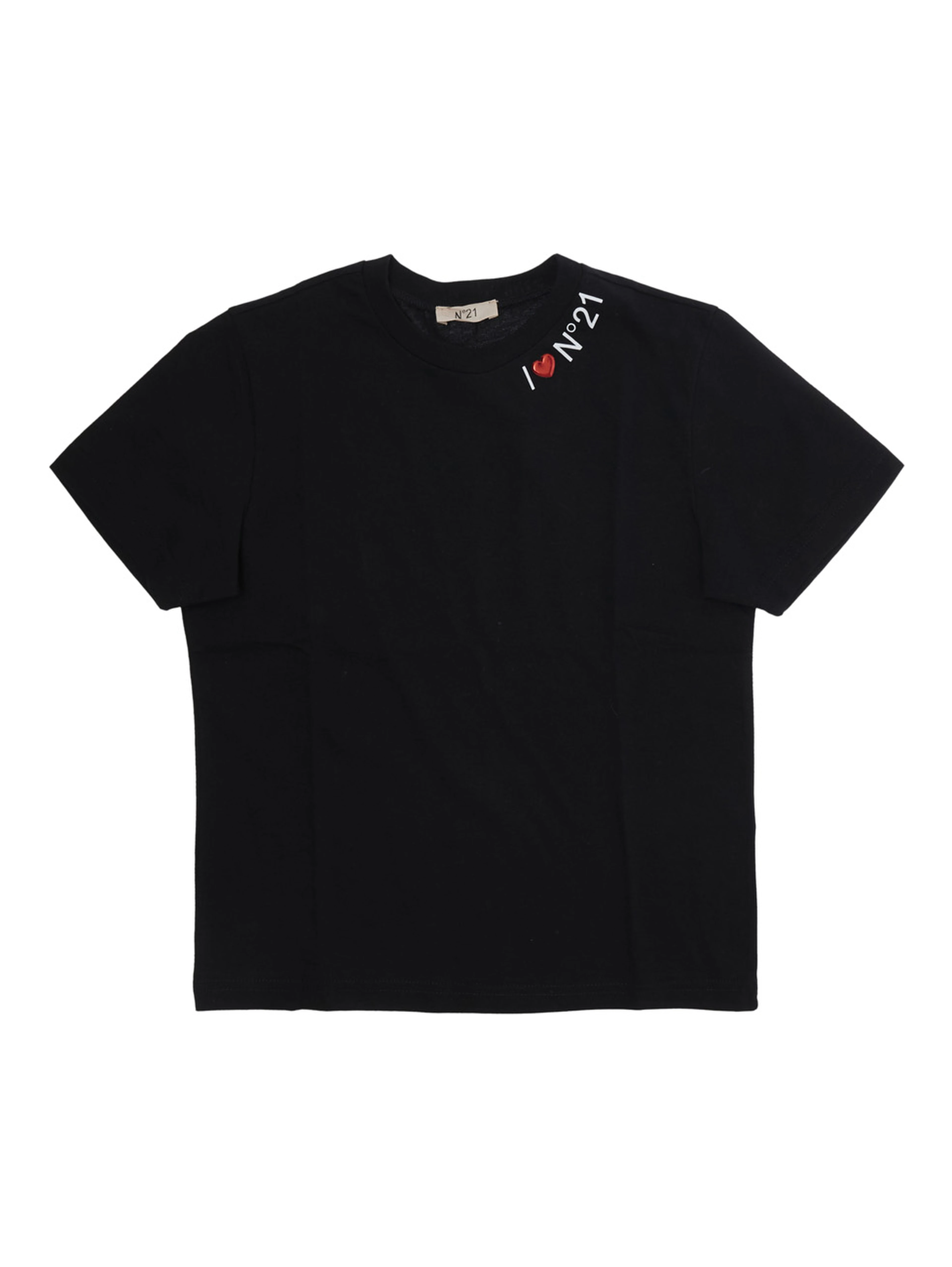 T-shirt N210GPN0153N21T298F0N900 with short sleeves and cotton, black color, unisex