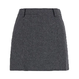 MINI SKIRT with gray details and tech fabric, gray color, woman