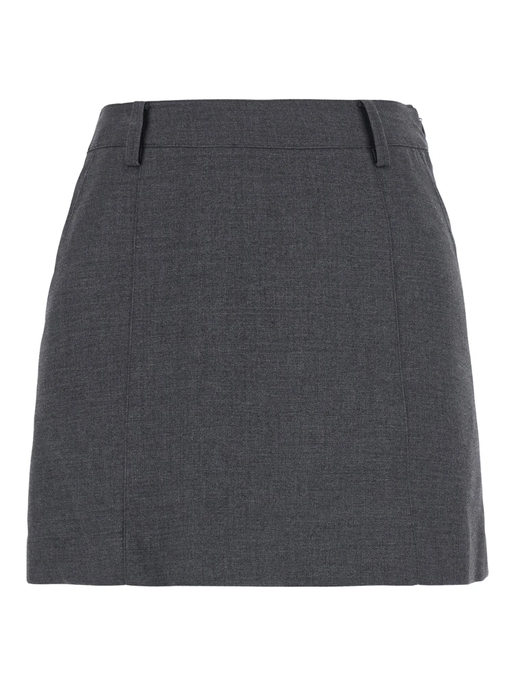 MINI SKIRT with gray details and tech fabric, gray color, woman