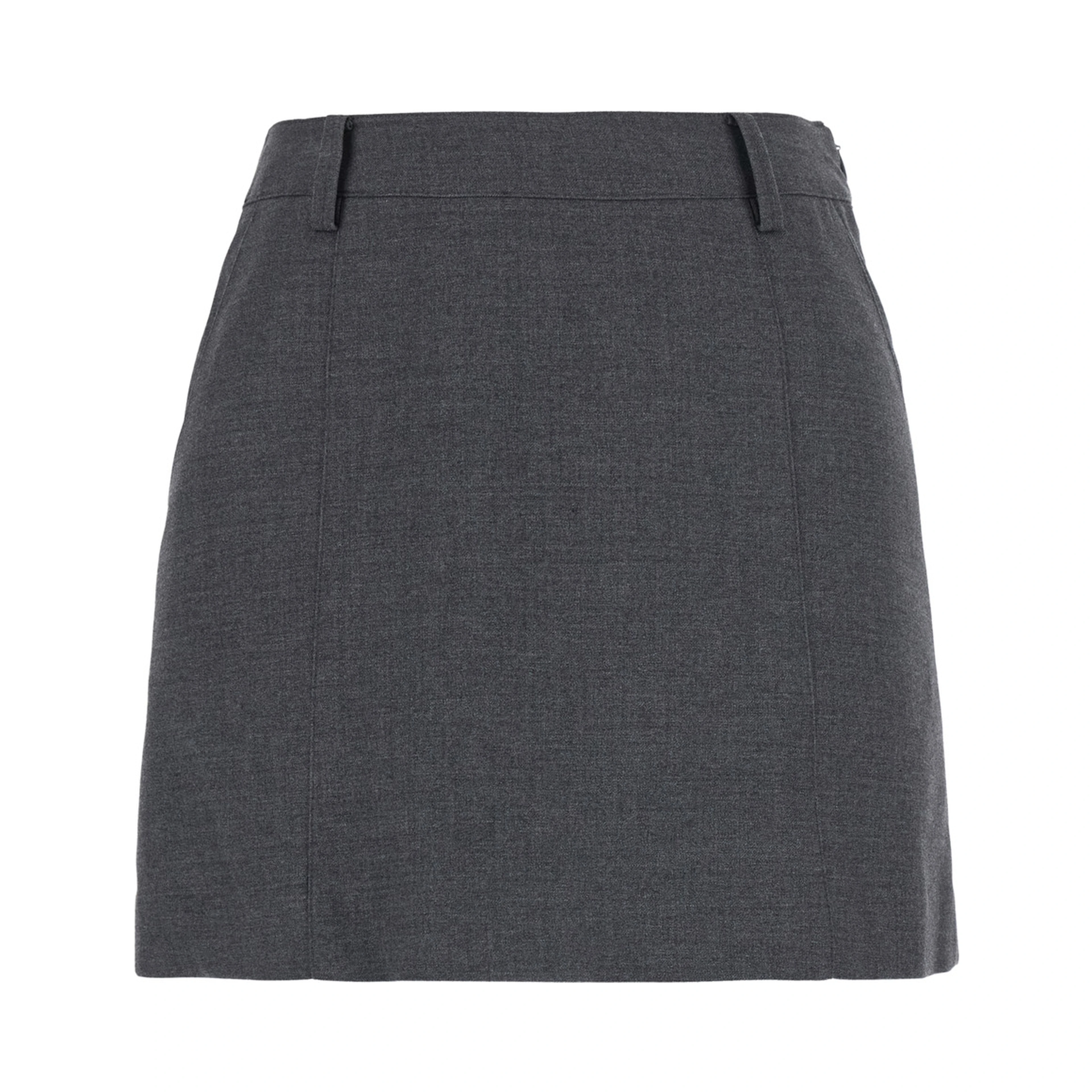 MINI SKIRT with gray details and tech fabric, gray color, woman