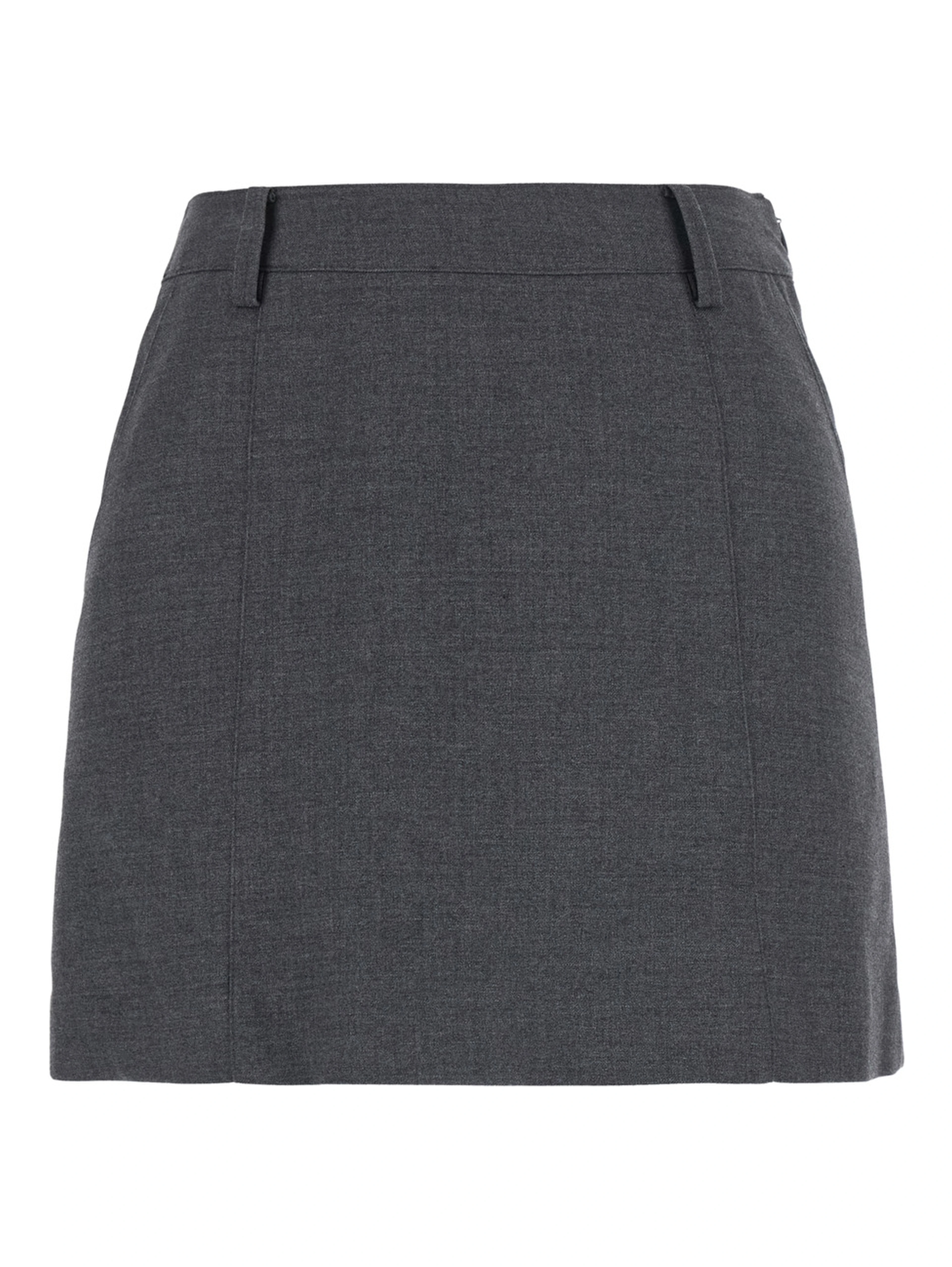 MINI SKIRT with gray details and tech fabric, gray color, woman