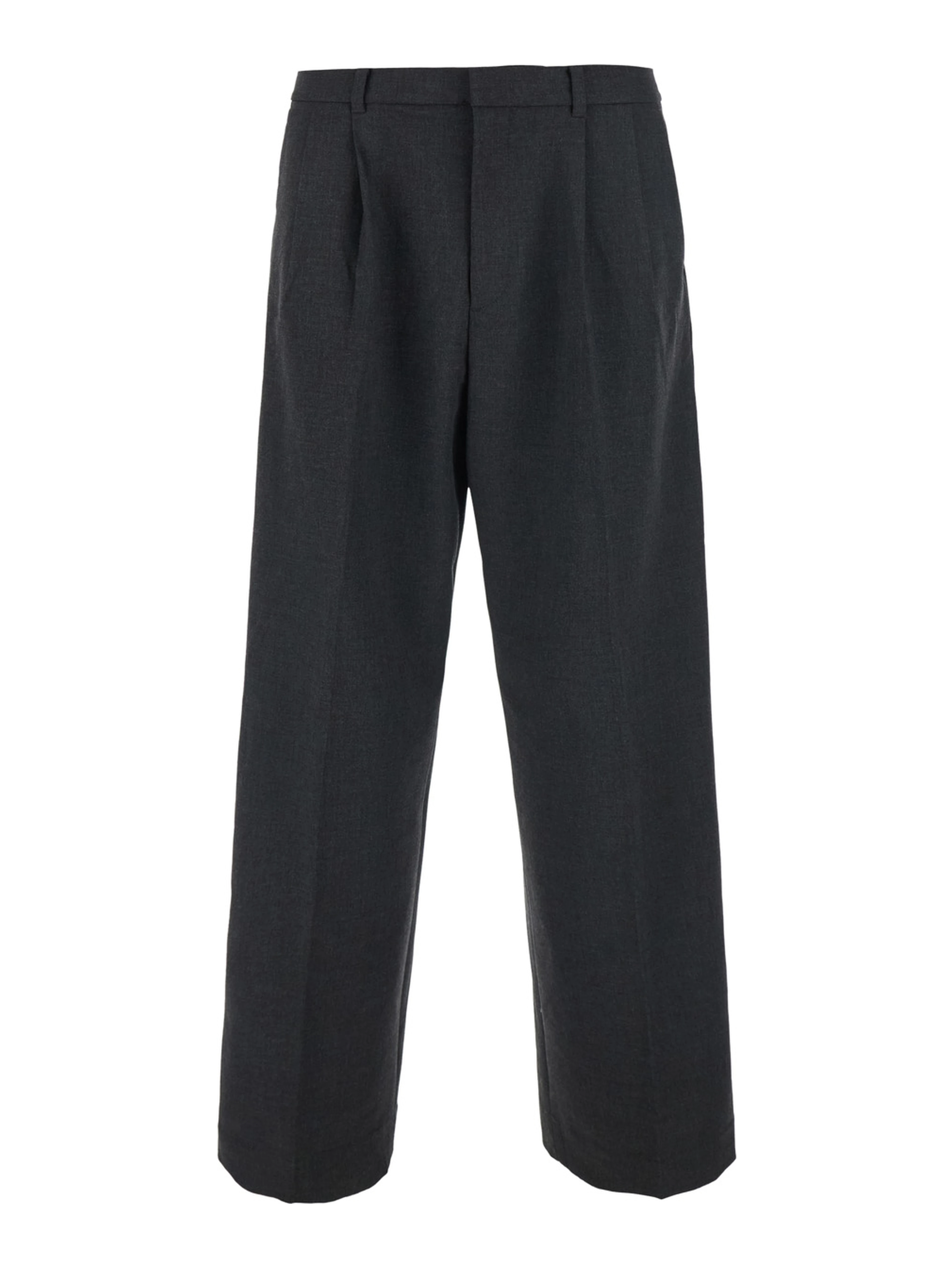 DOUBLE PLEATED WIDE SLACKS with wide pleats and soft fabric Gray Men
