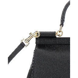 SICILY MEDIUM Black Bag with logo on the front in Leather Women