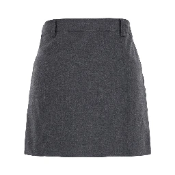 MINI SKIRT with gray details and tech fabric, gray color, woman