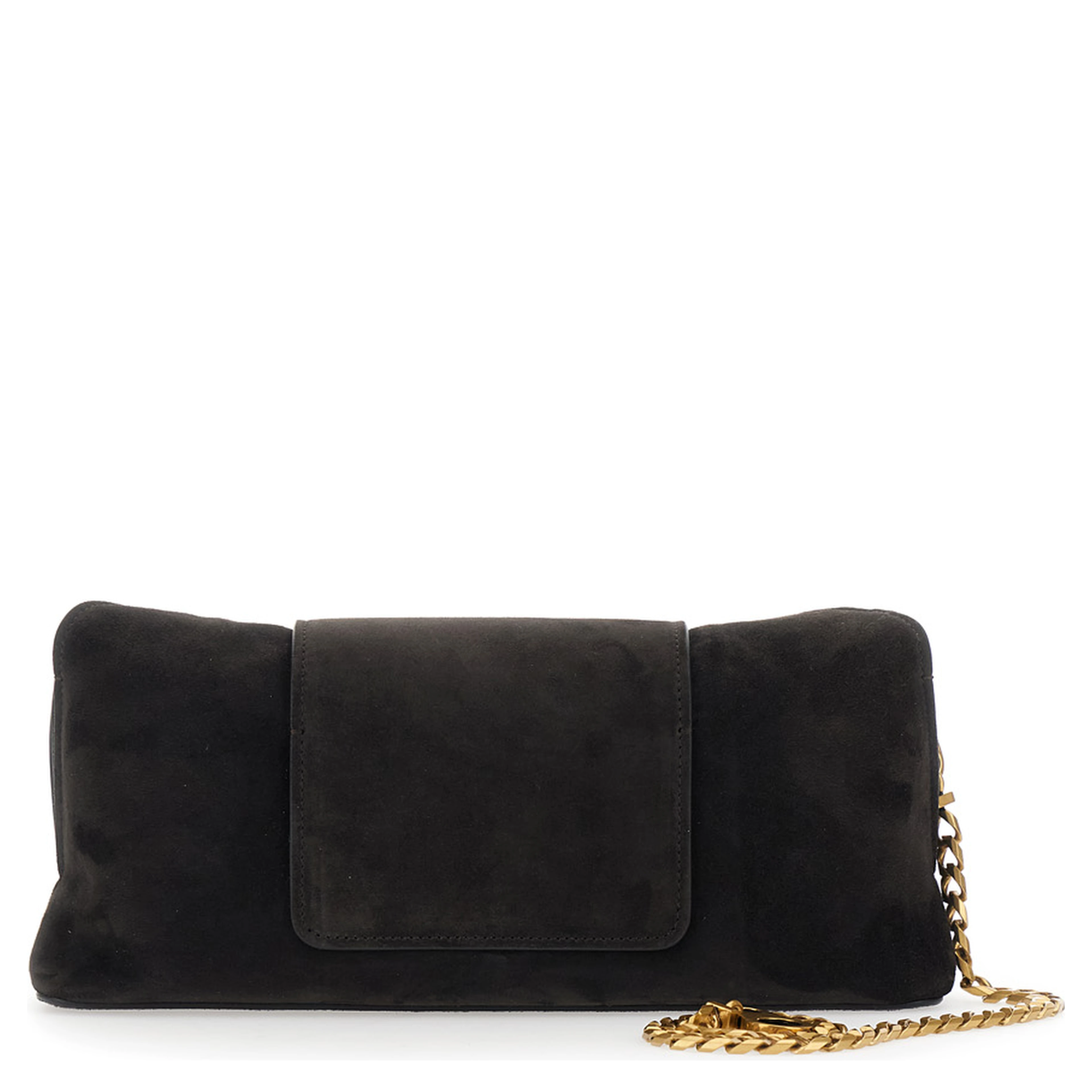 Brown Shoulder bag with Medusa Head on the front in Suede for Women