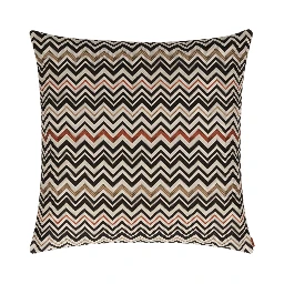 Belfast Cushion with zigzag motif in multicolored tech fabric unisex
