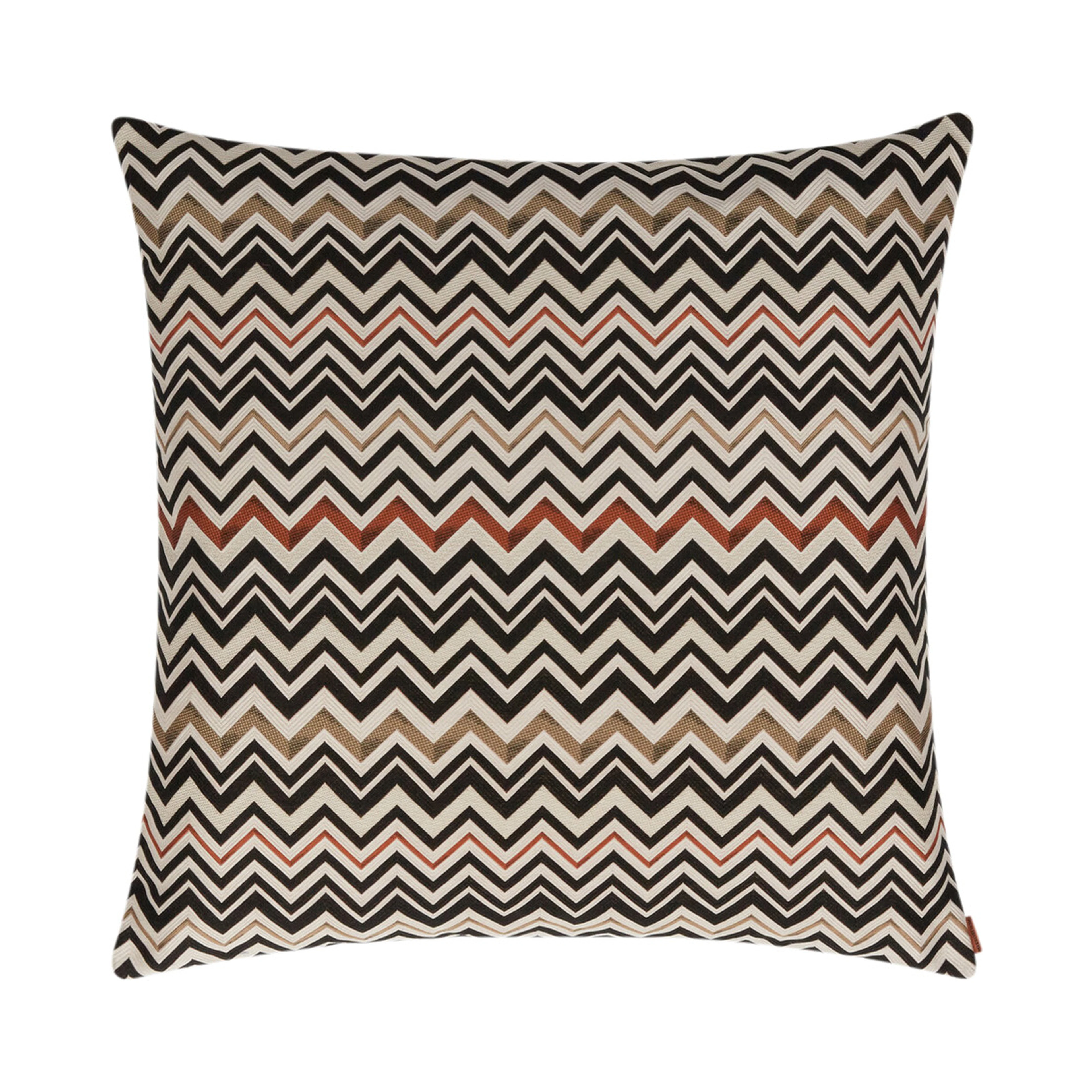 Belfast Cushion with zigzag motif in multicolored tech fabric unisex