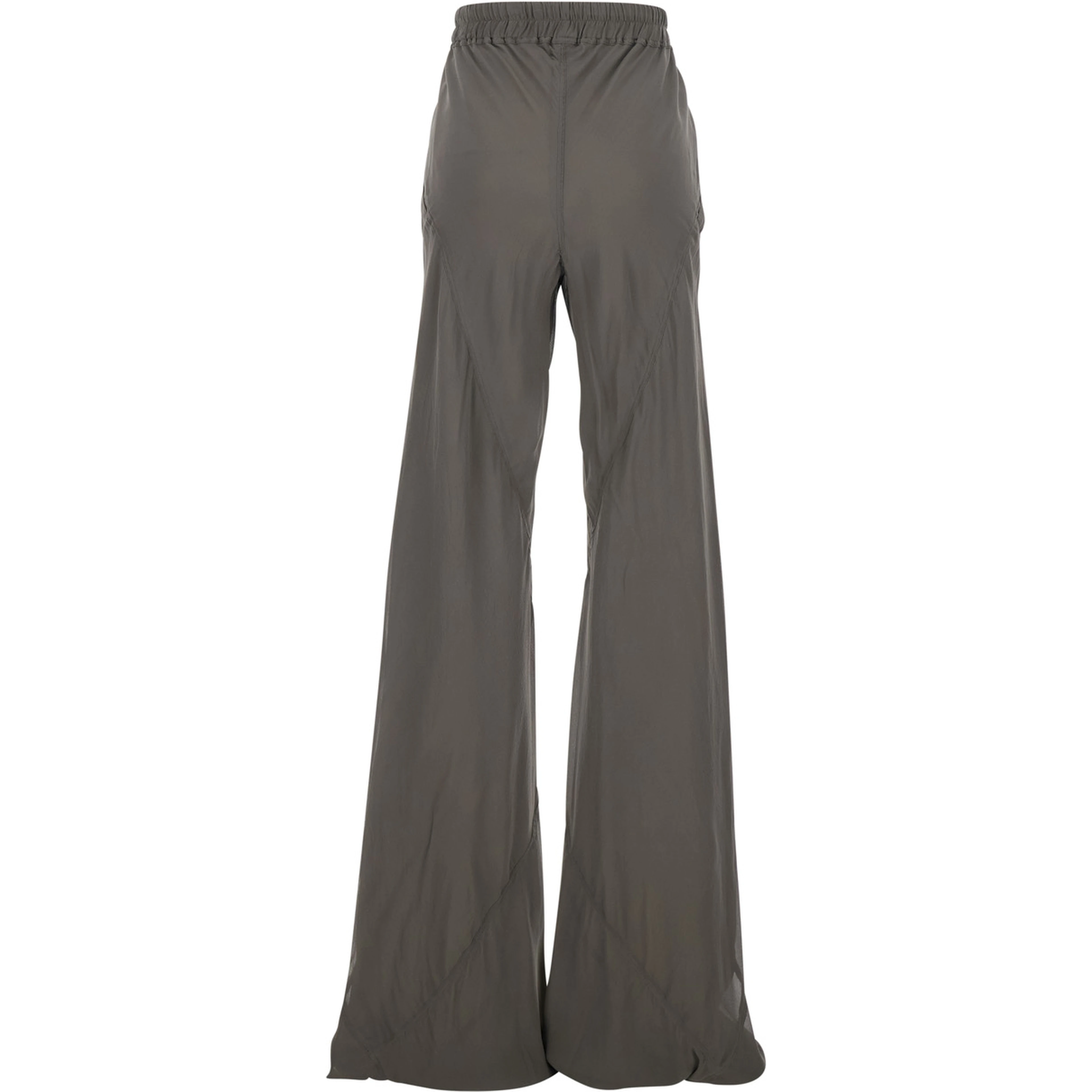 Bias Pants with Elastic Waist and Drawstring in Fabric and Silk Blend for Women